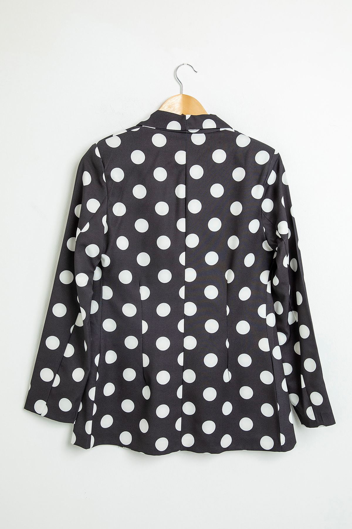 Puantiye Blazer Ceket-Siyah