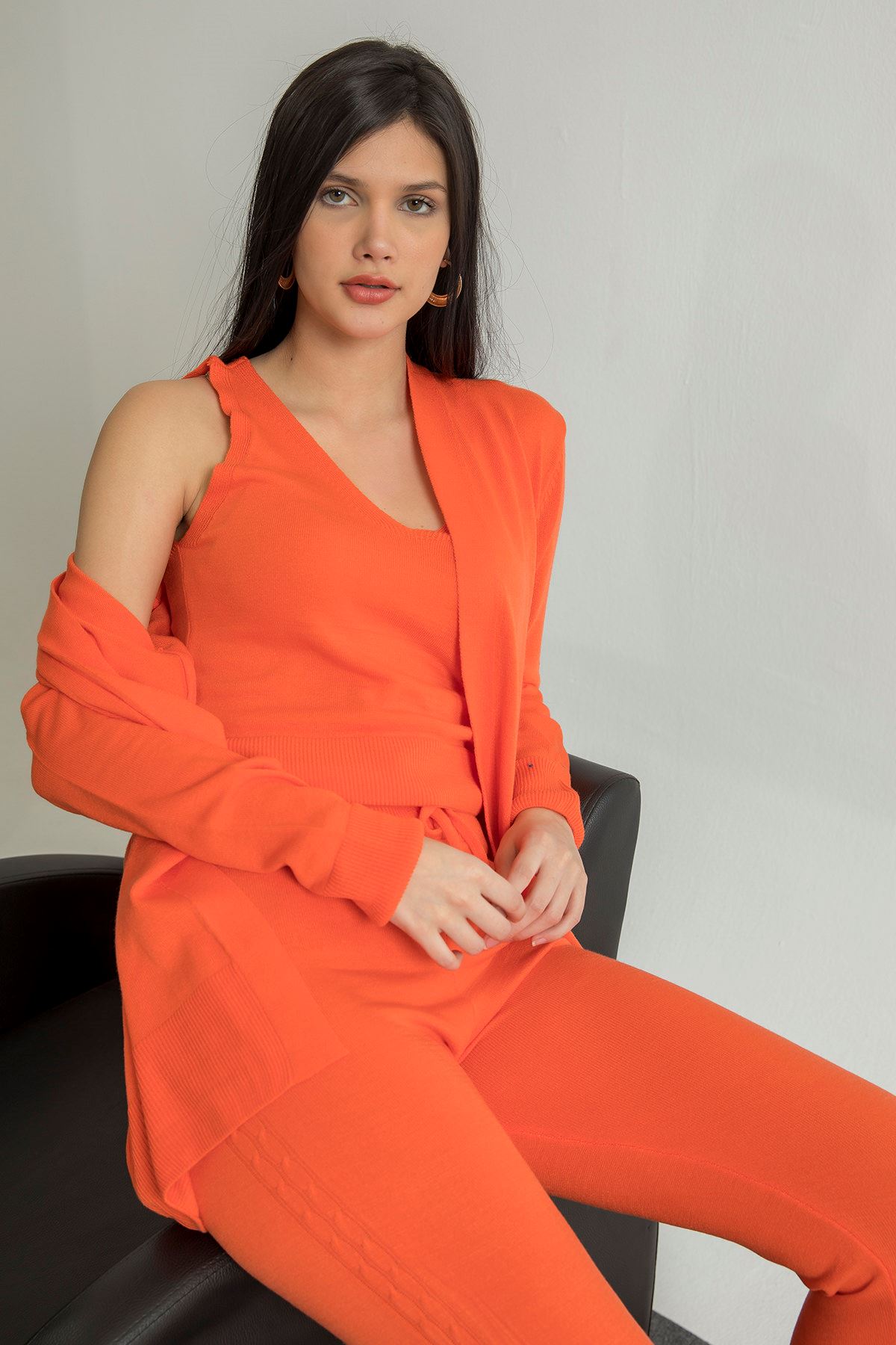 Üçlü Triko Takım-Oranj