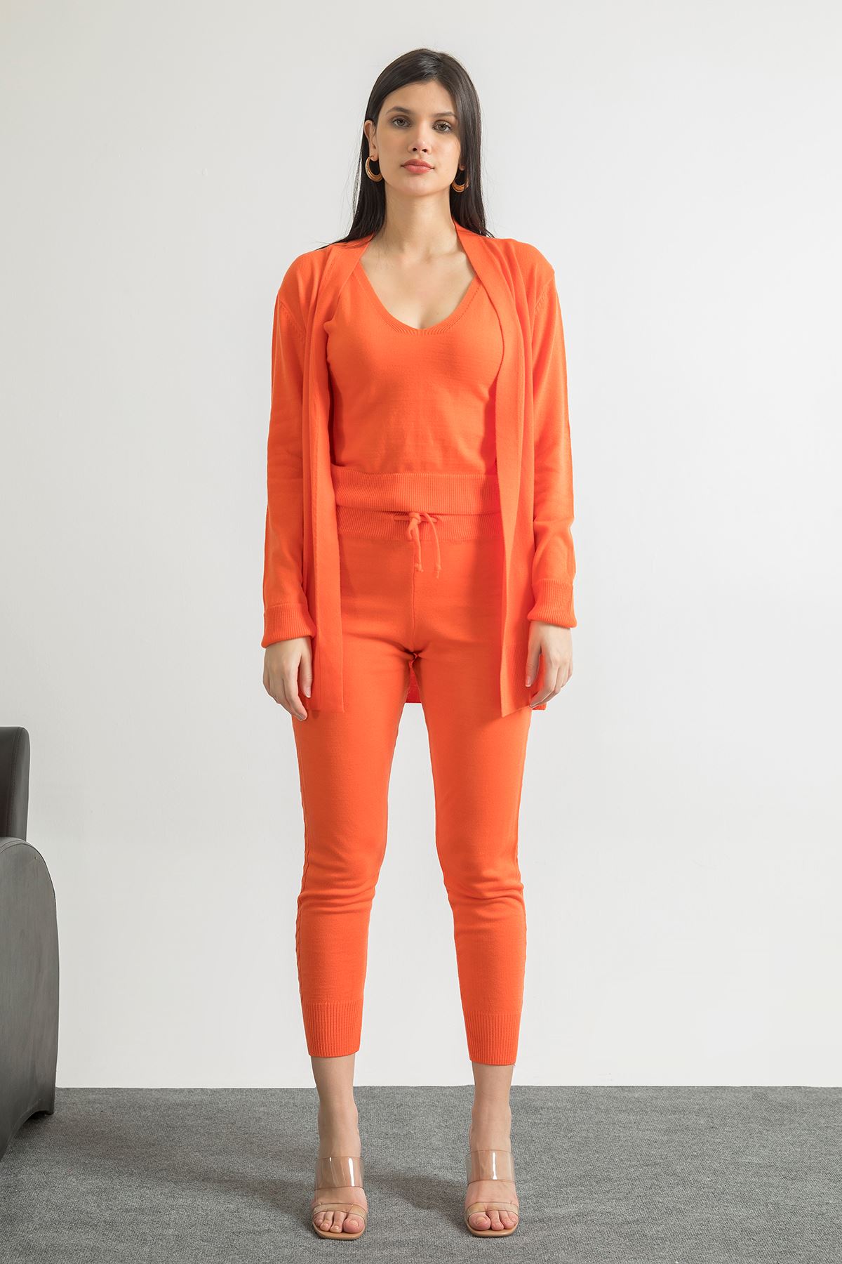 Üçlü Triko Takım-Oranj