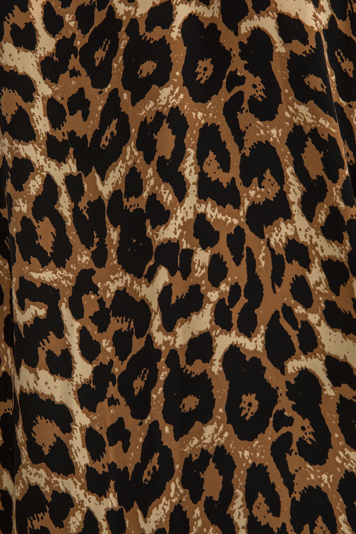 Leopar Desen Klasik Gömlek-Kahve