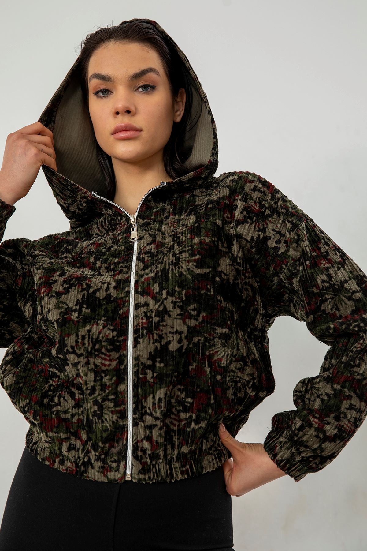 Kamuflaj Desen Ceket-Bordo