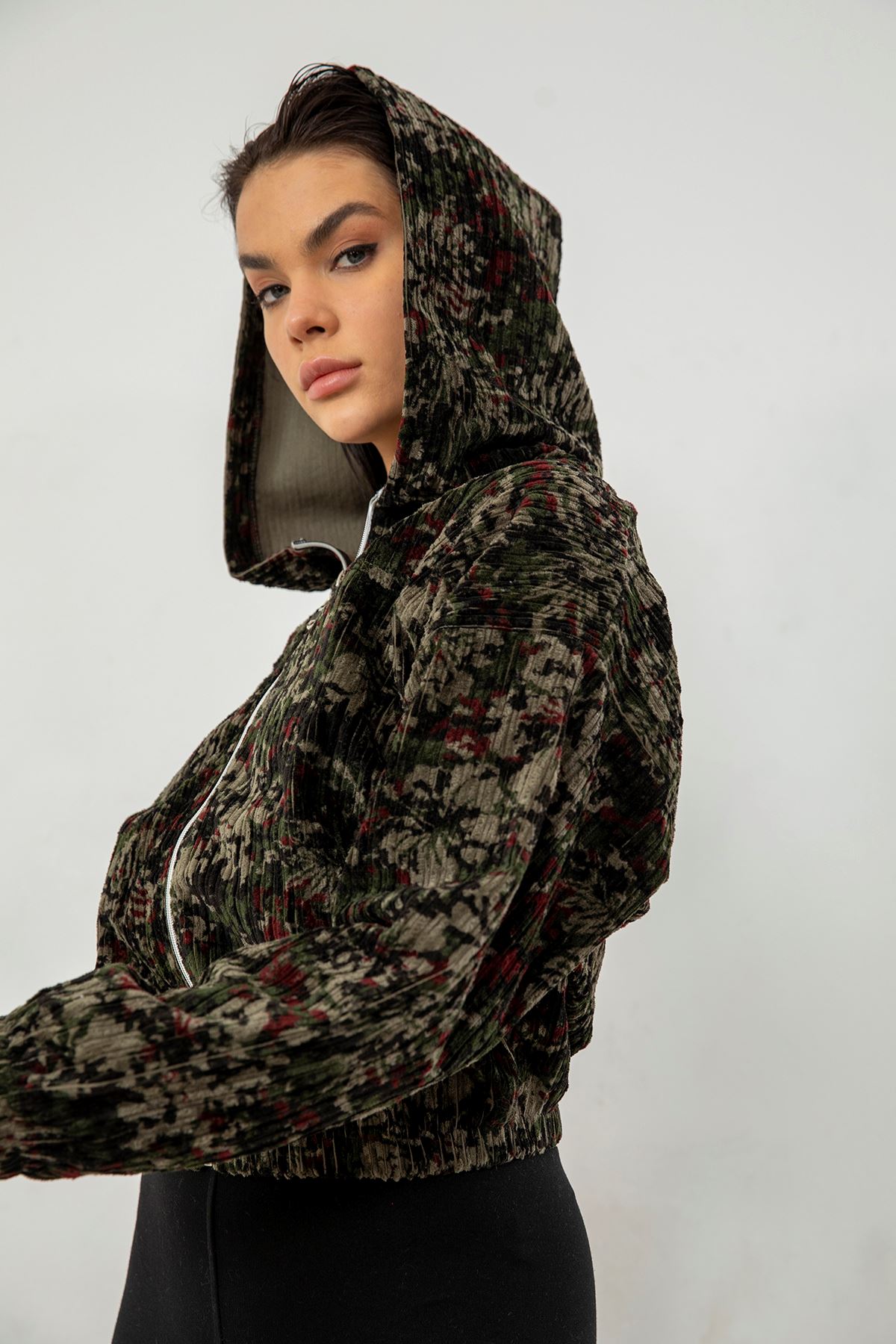 Kamuflaj Desen Ceket-Bordo