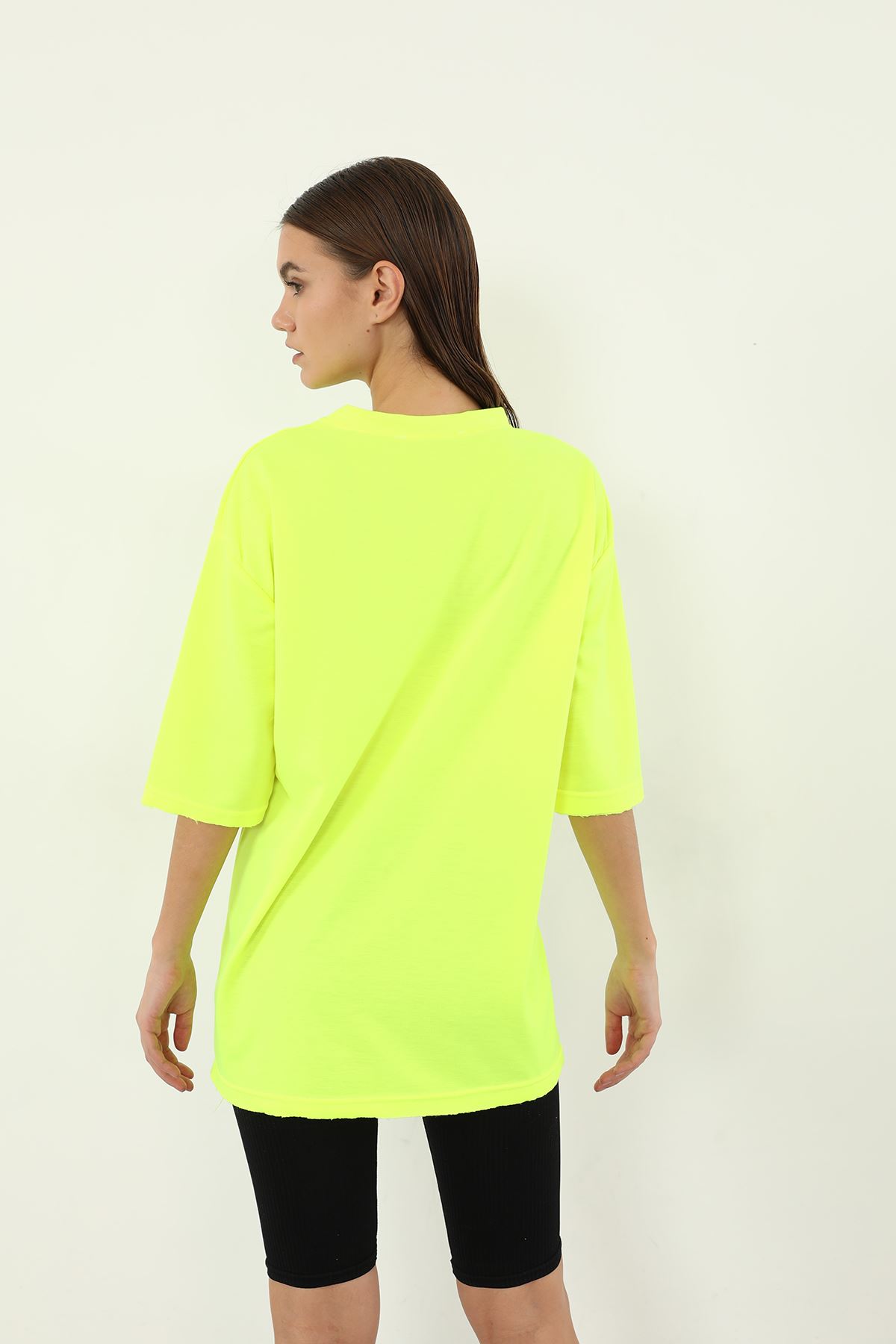 Oversize T-shirt-Neon Sarı