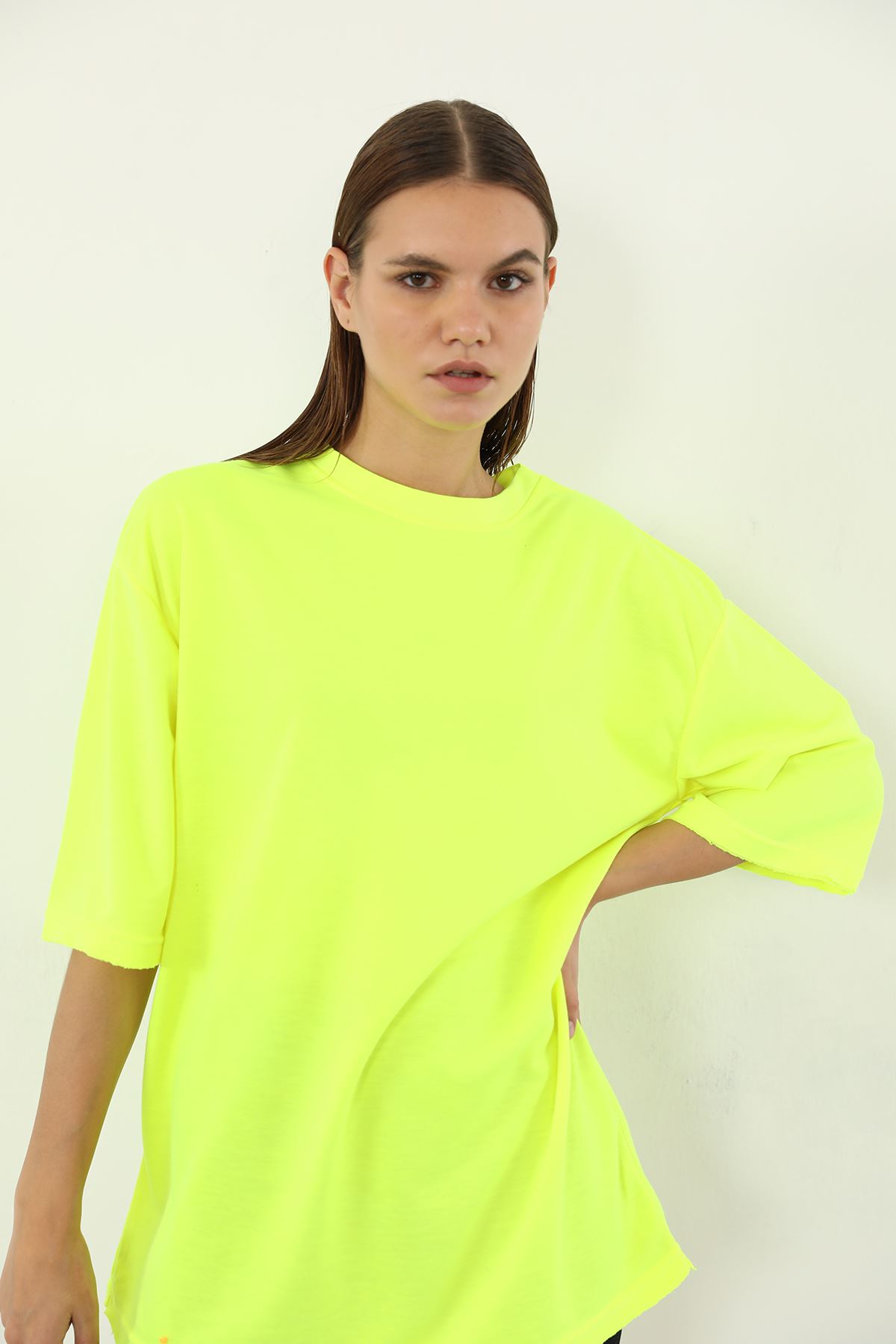 Oversize T-shirt-Neon Sarı