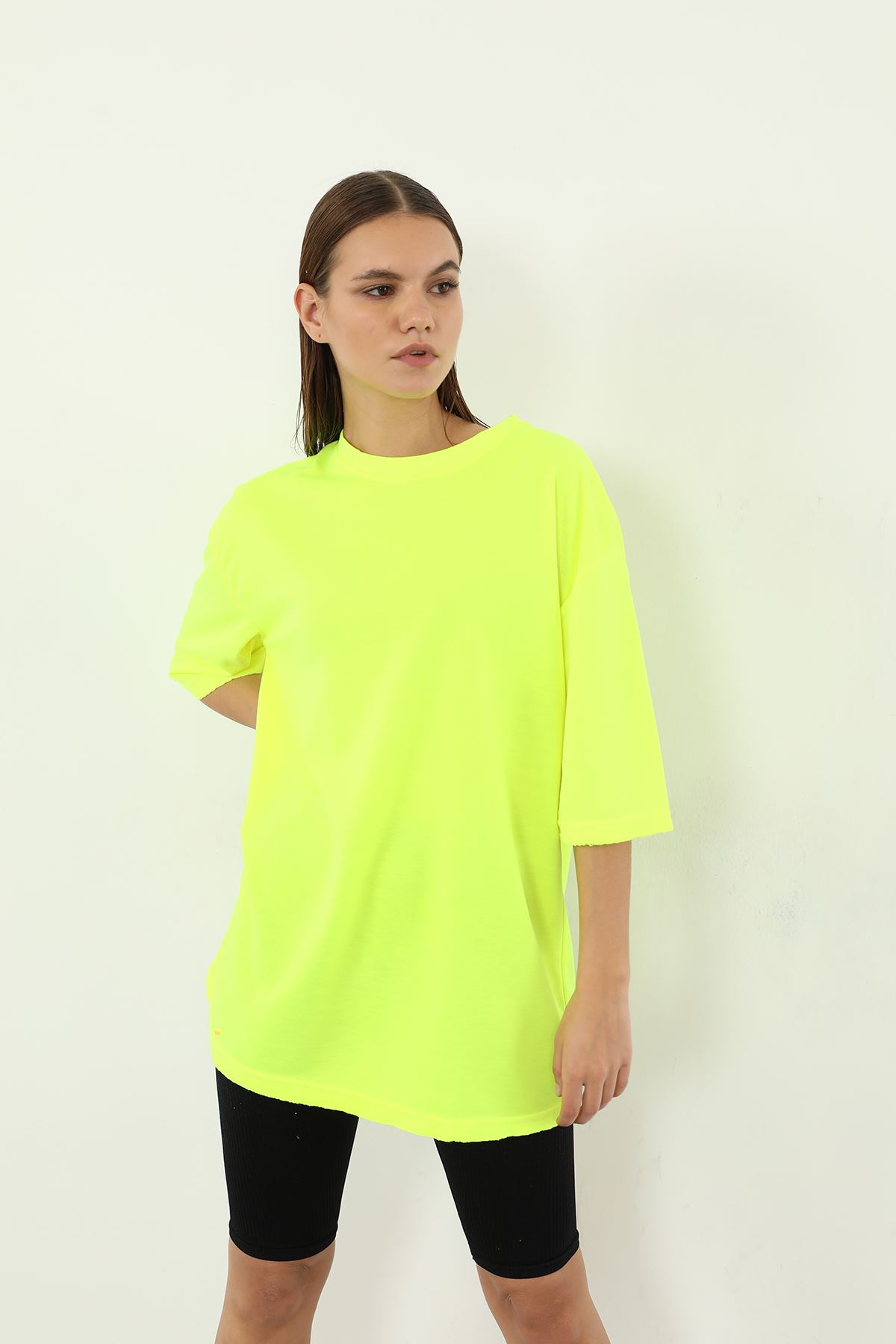 Oversize T-shirt-Neon Sarı