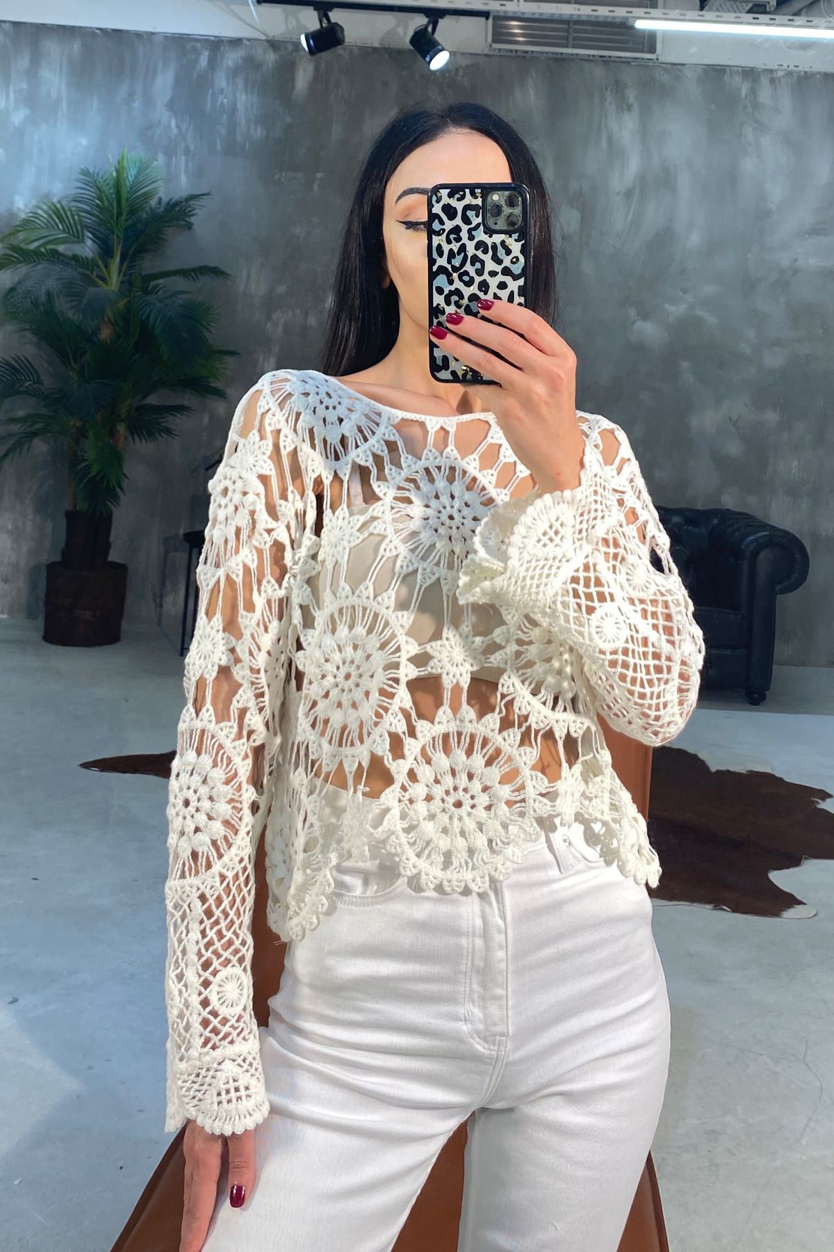Dantel Bluz-Ekru