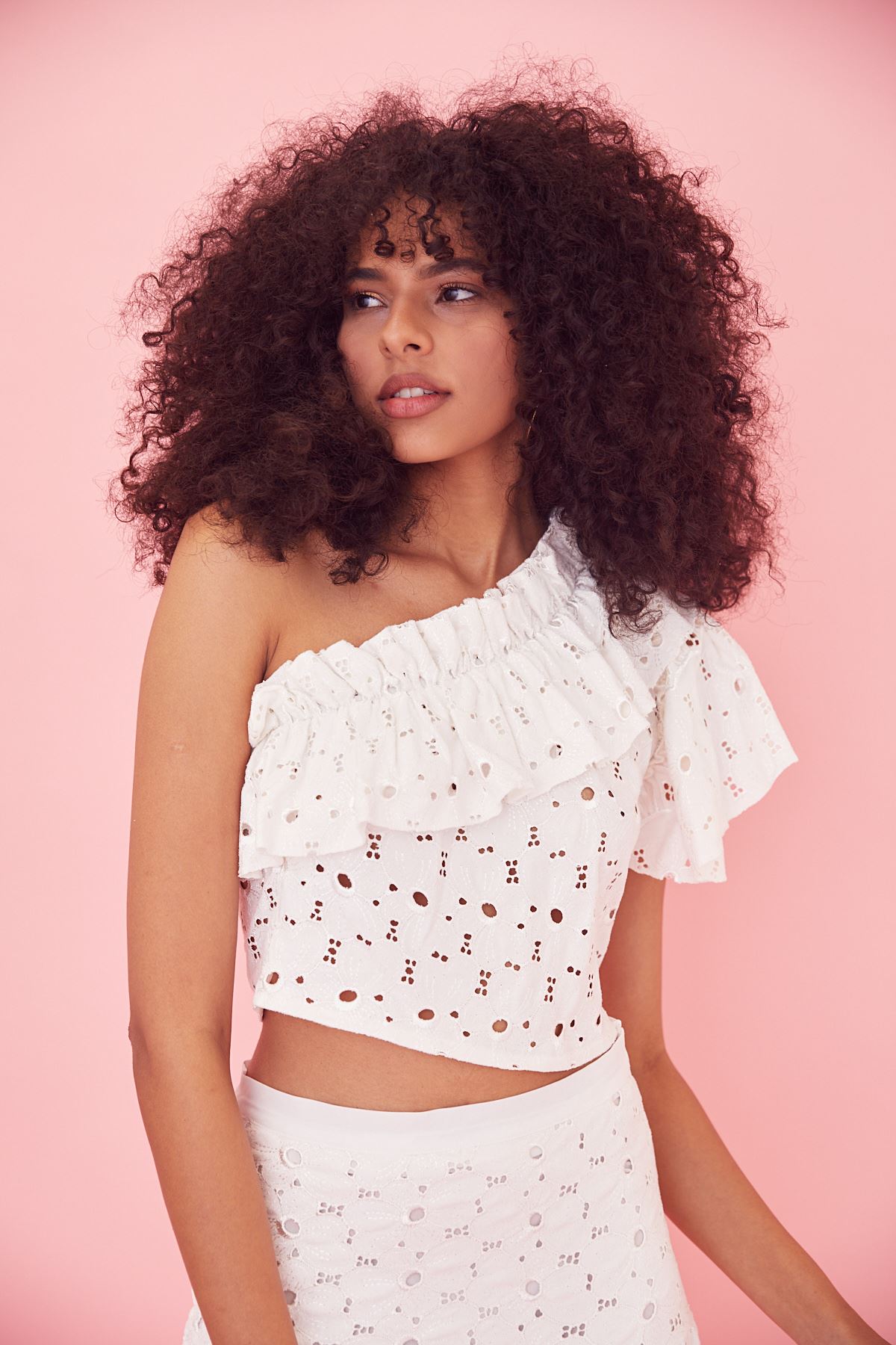 Fisto İşlemeli Etek Takım-Ekru