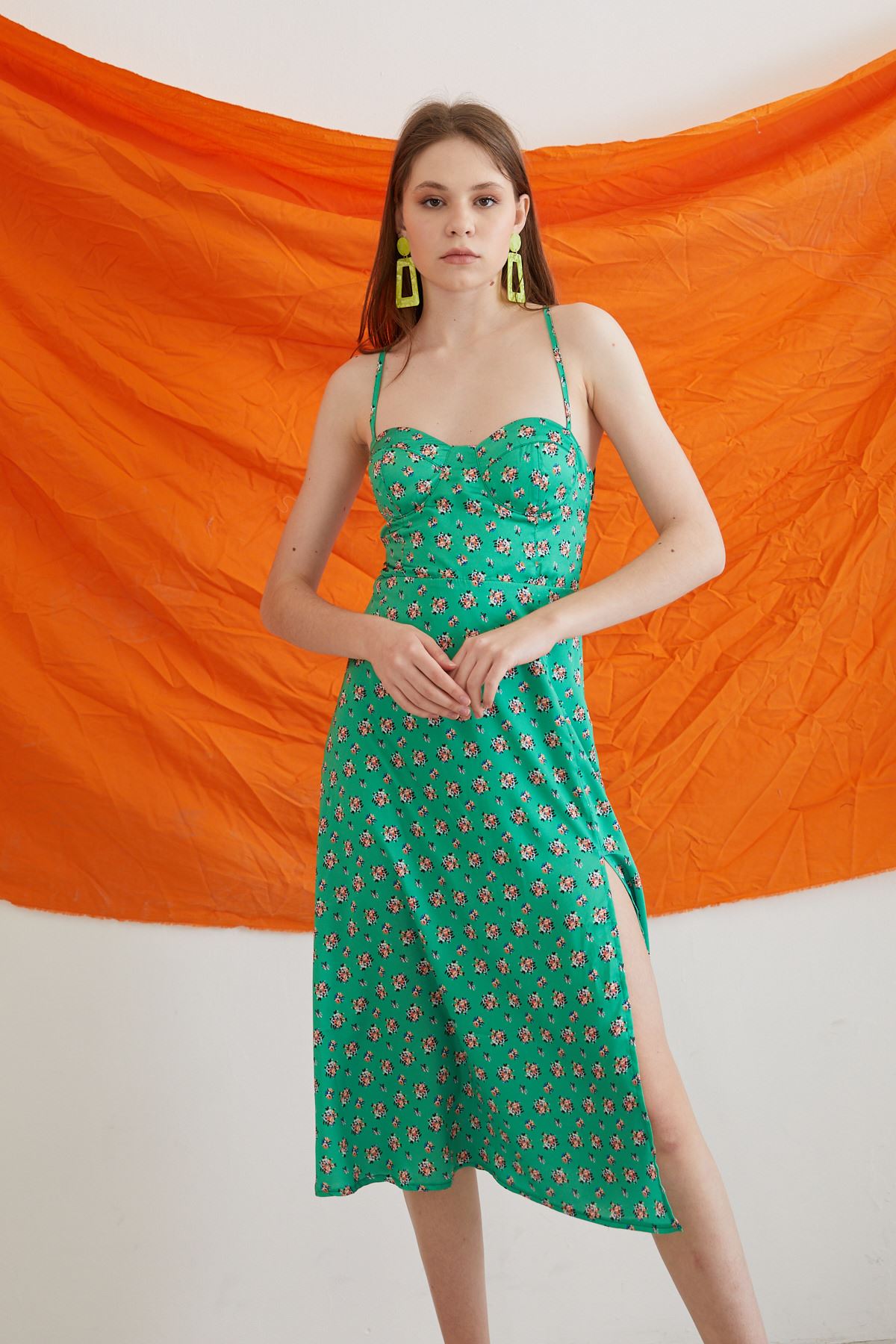 Saten Elbise-Yeşil