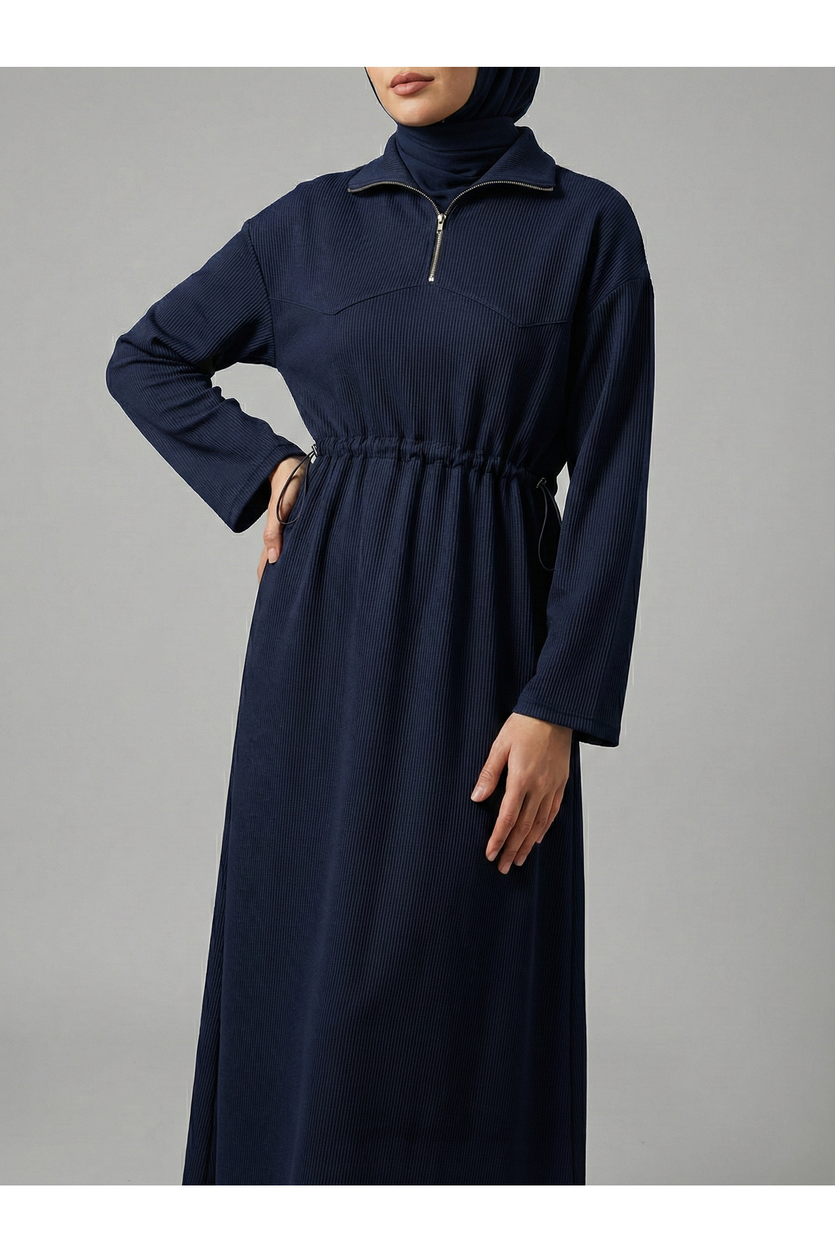 Beli StoperTünelli Elbise-Lacivert