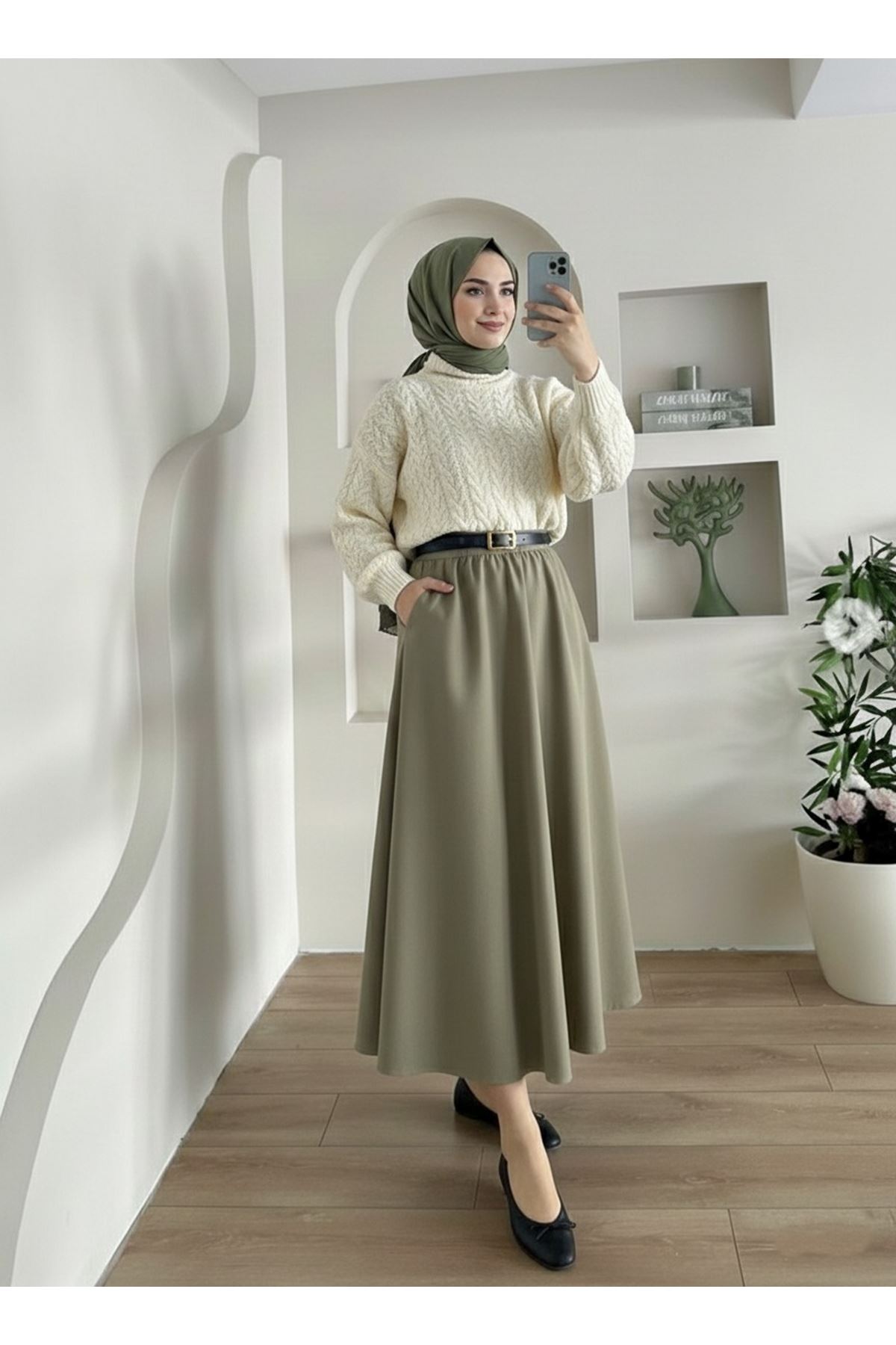 Kemer Detay  Etek-Açık Haki