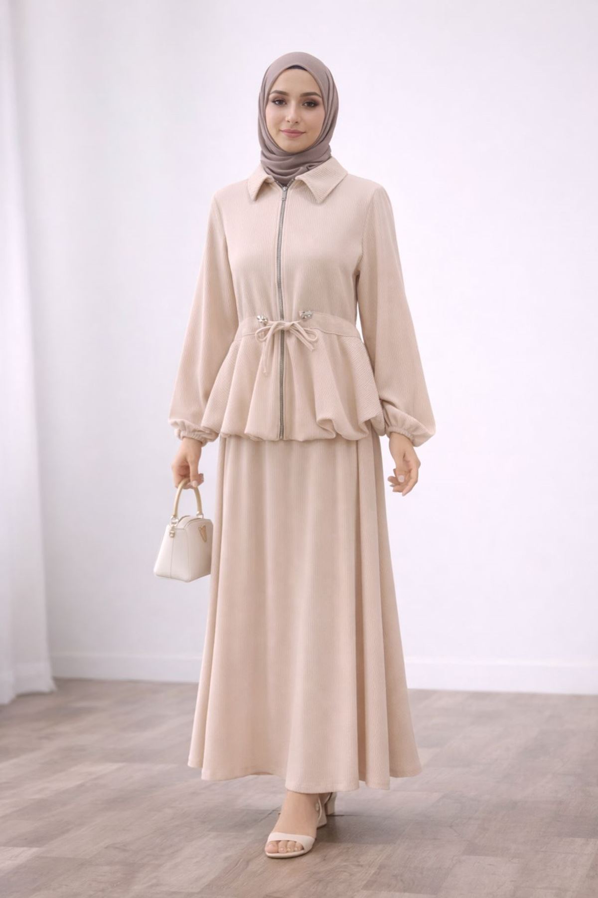 Eteği Balon Fermuar Detay Takım-Taş