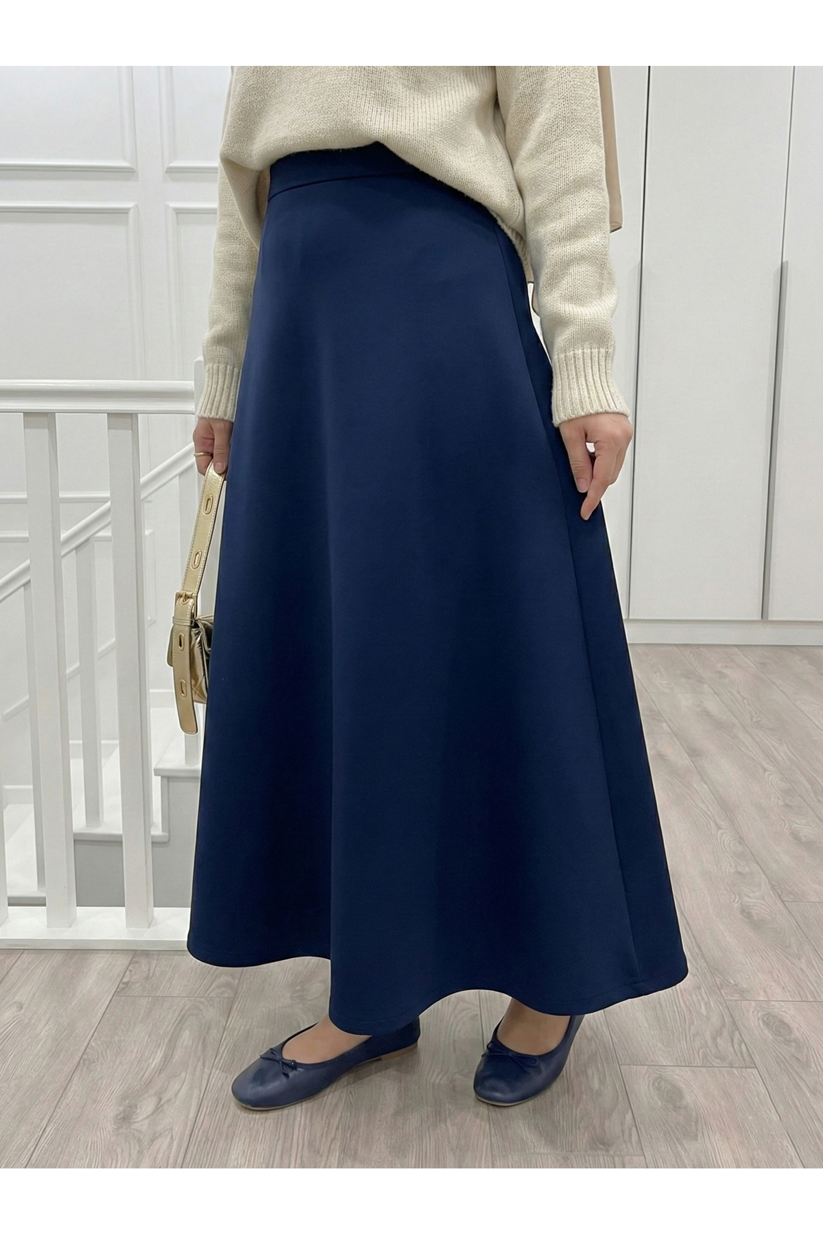 Scuba Verev Etek-Lacivert