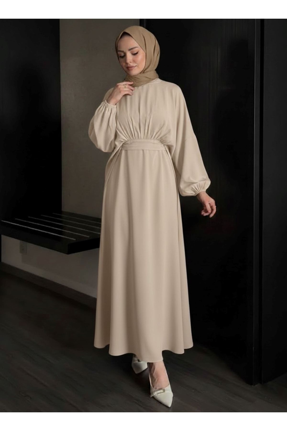 Bağlamalı İkili Elbise-Taş