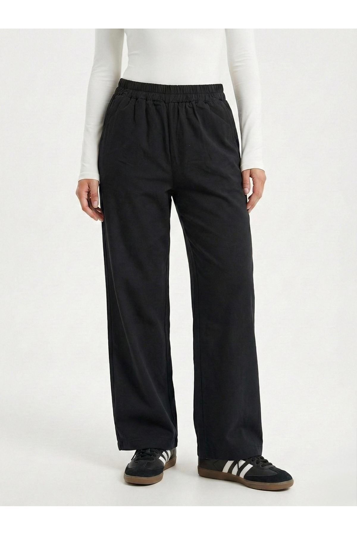 Cep Detay Pantolon-Siyah