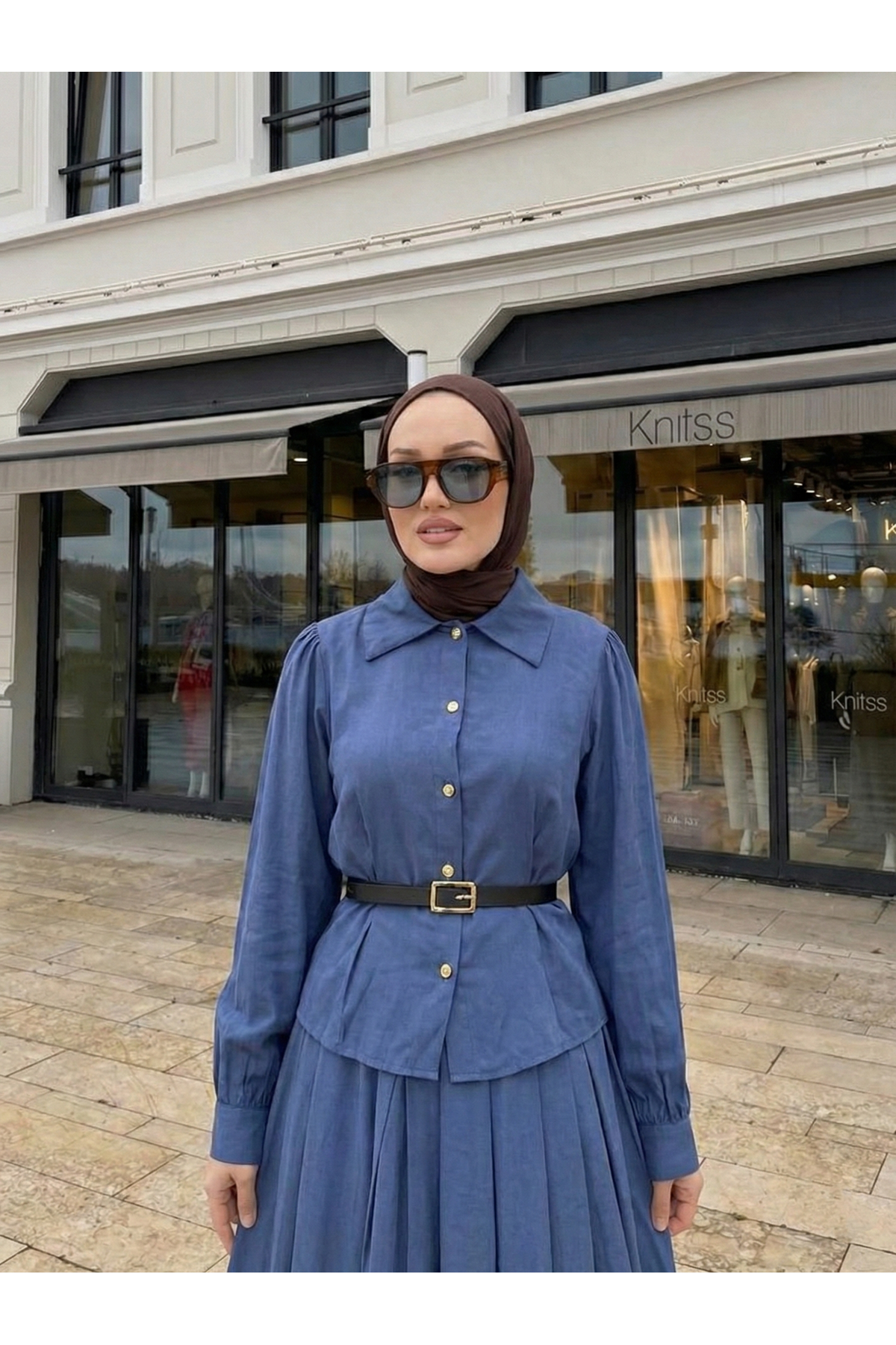 Ön Arka Pensli Etekli Takım-İndigo