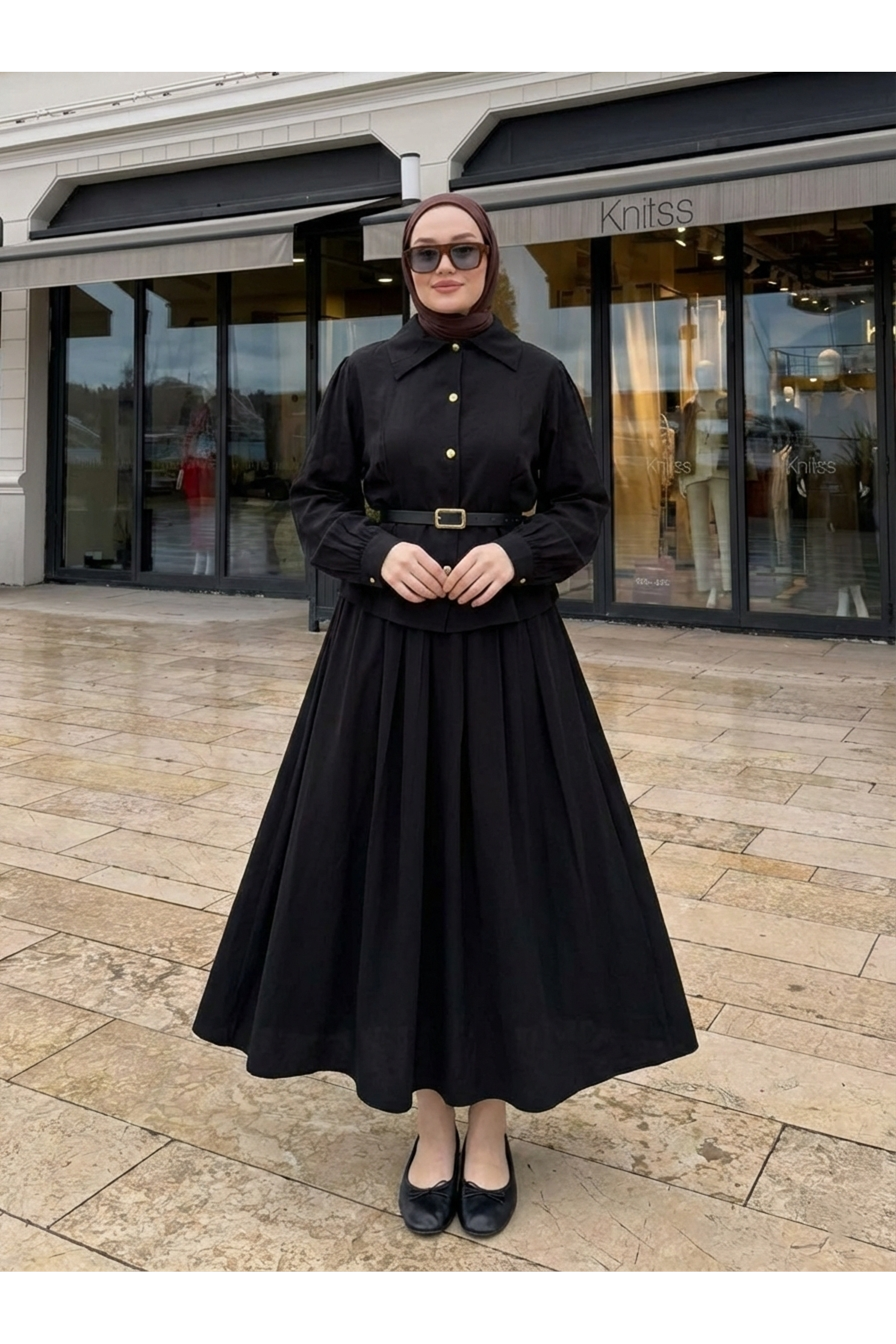 Ön Arka Pensli Etekli Takım-Siyah