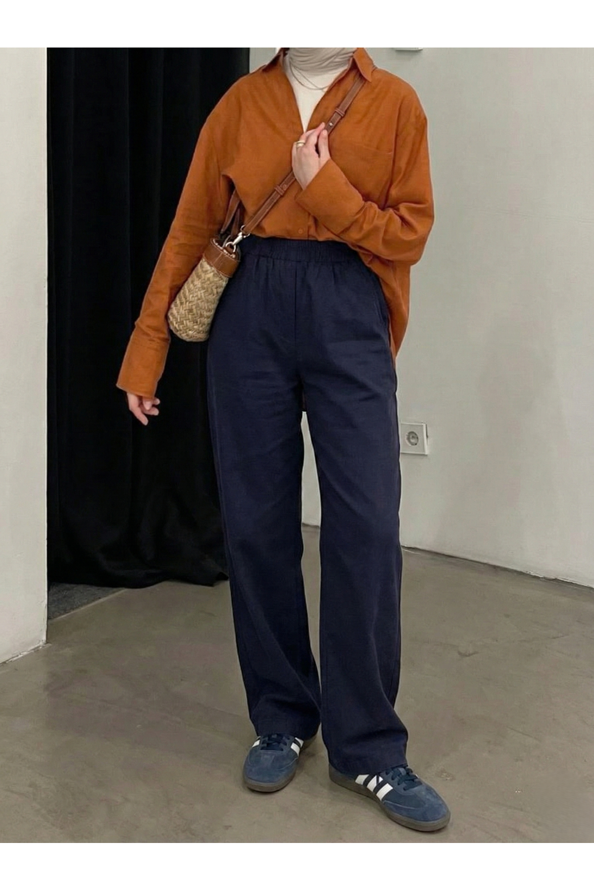 Cep Detay Pantolon-Lacivert