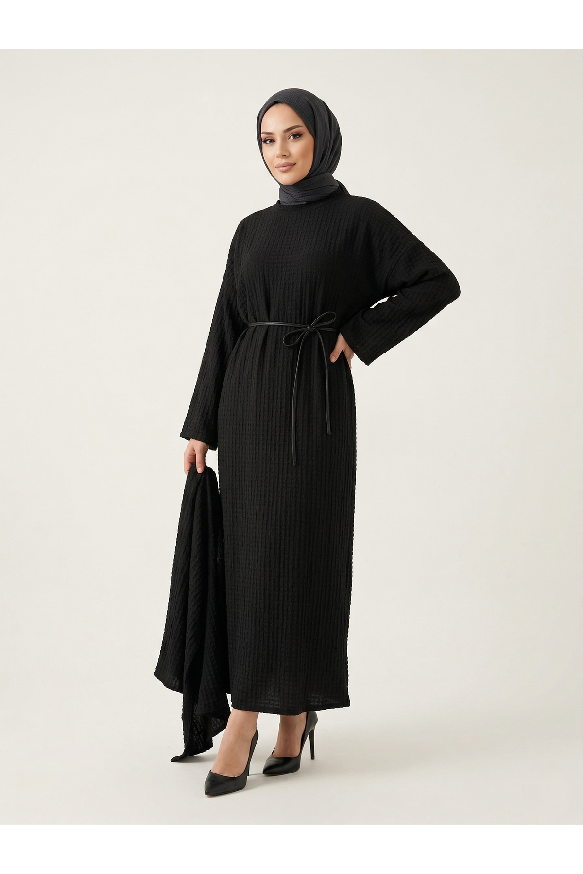 Örme Elbise-Siyah