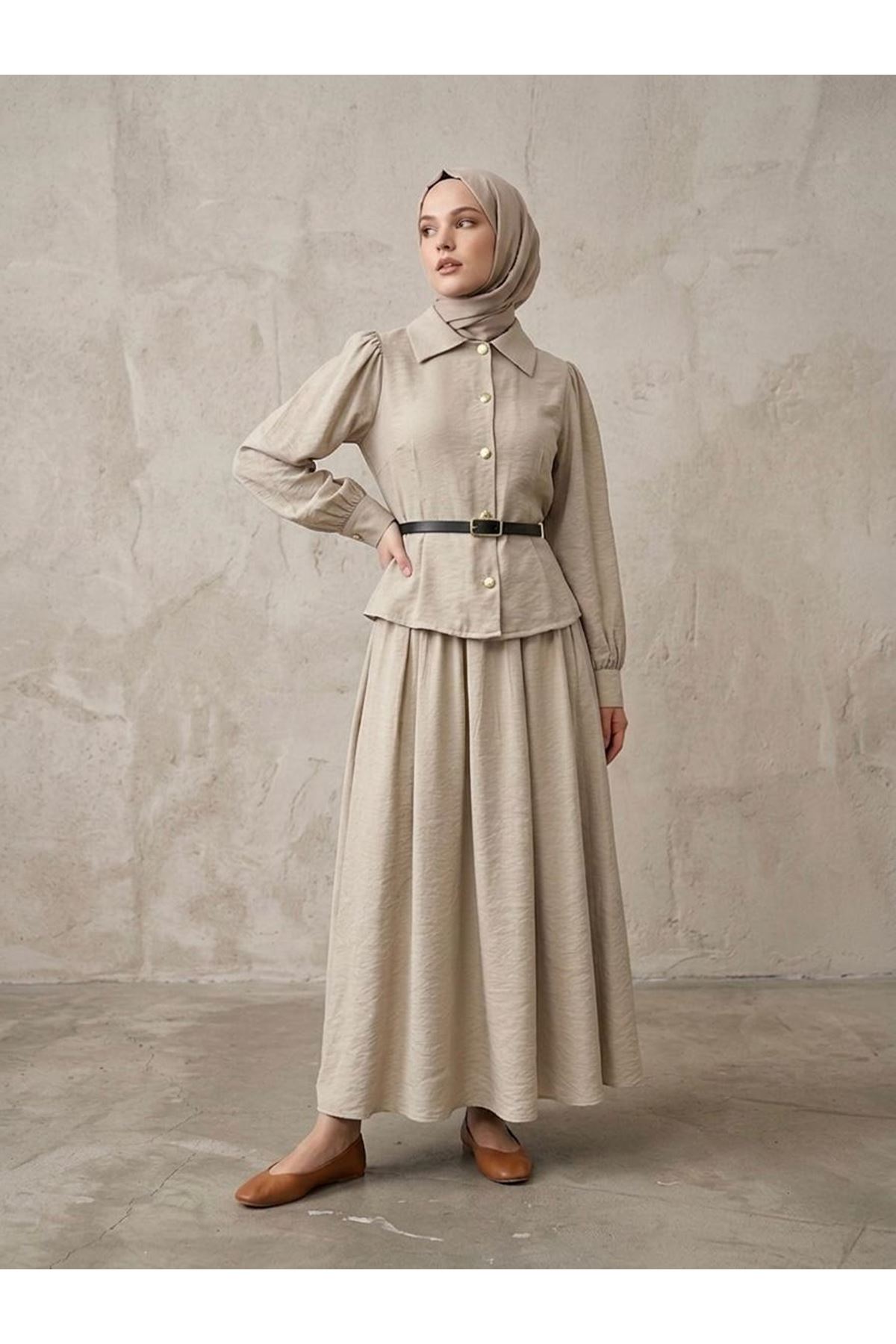 Ön Arka Pensli Kemer Detay Etekli Takım-Taş