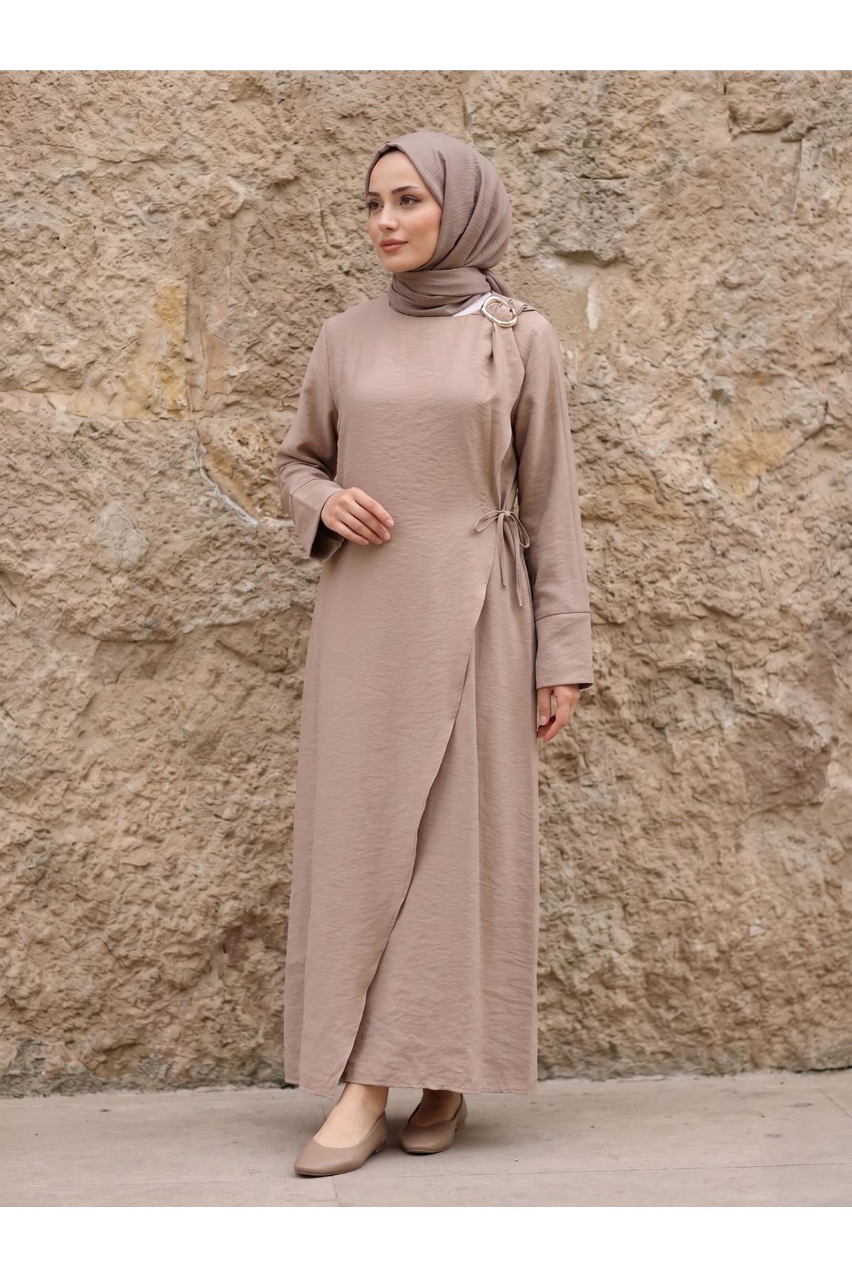 Omuz Pİle Toka DetayTensel  Elbise-Vizon