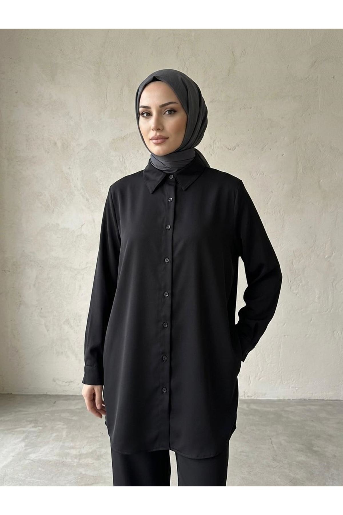 Klasik Dubai Tunik-Siyah