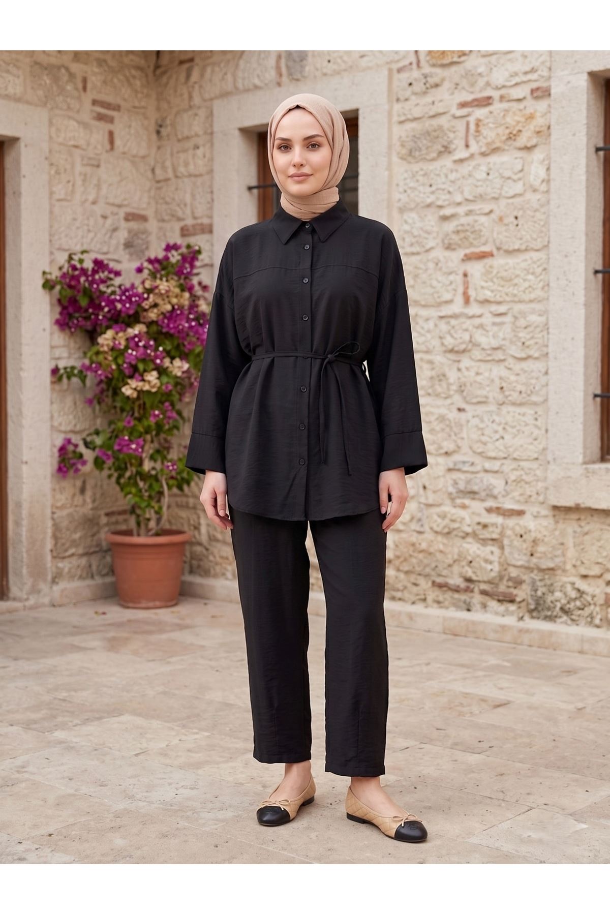 Paça Pensli Takım-Siyah