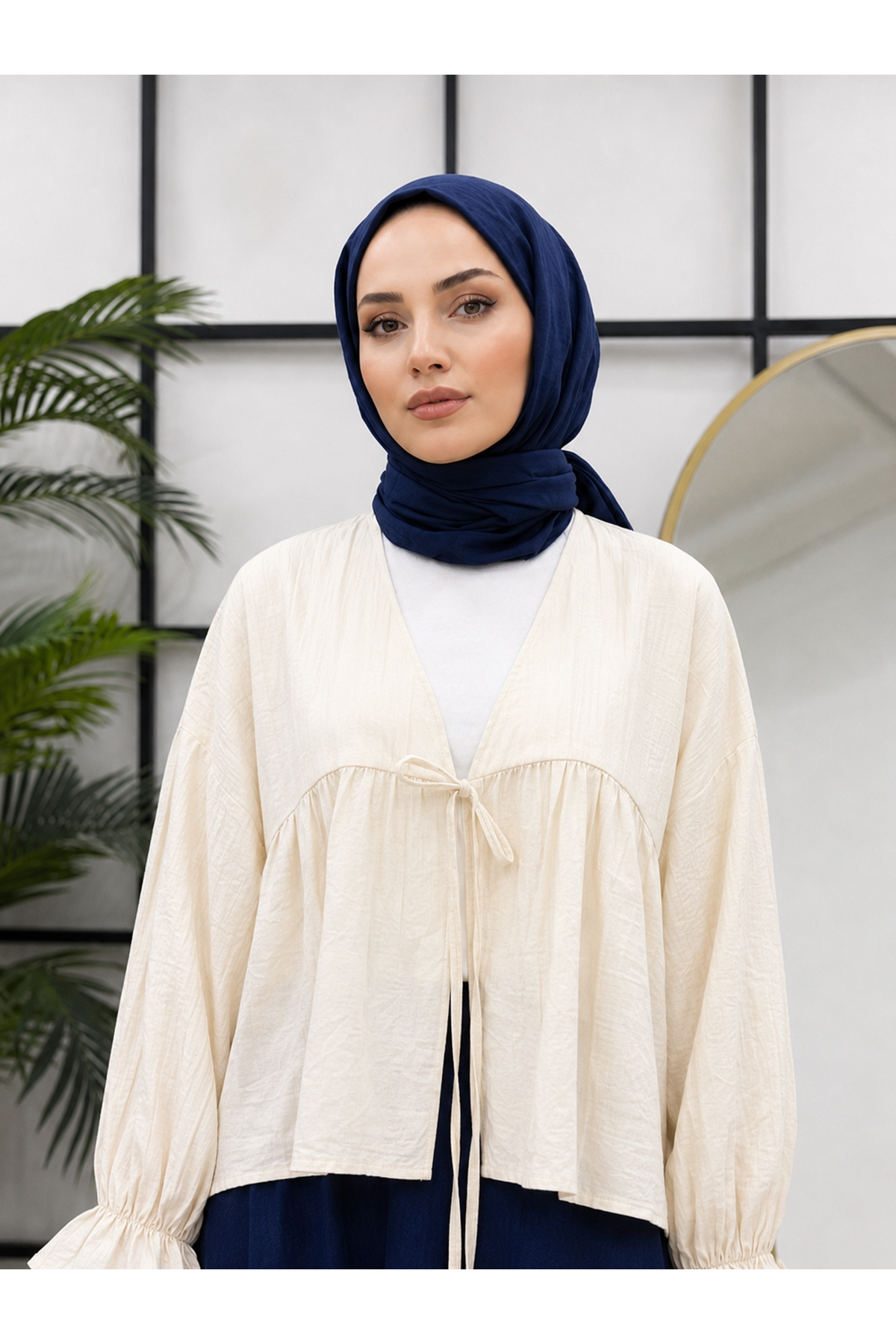Roba Büzgülü Kol Lastik Tunik-Taş
