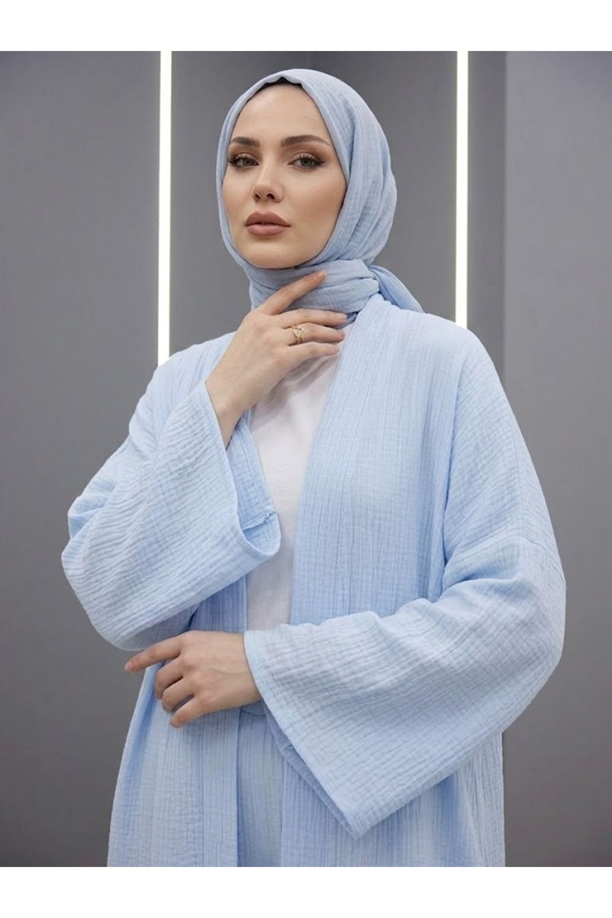 Uzun Hırka Pantolonlu Takım-Mavi