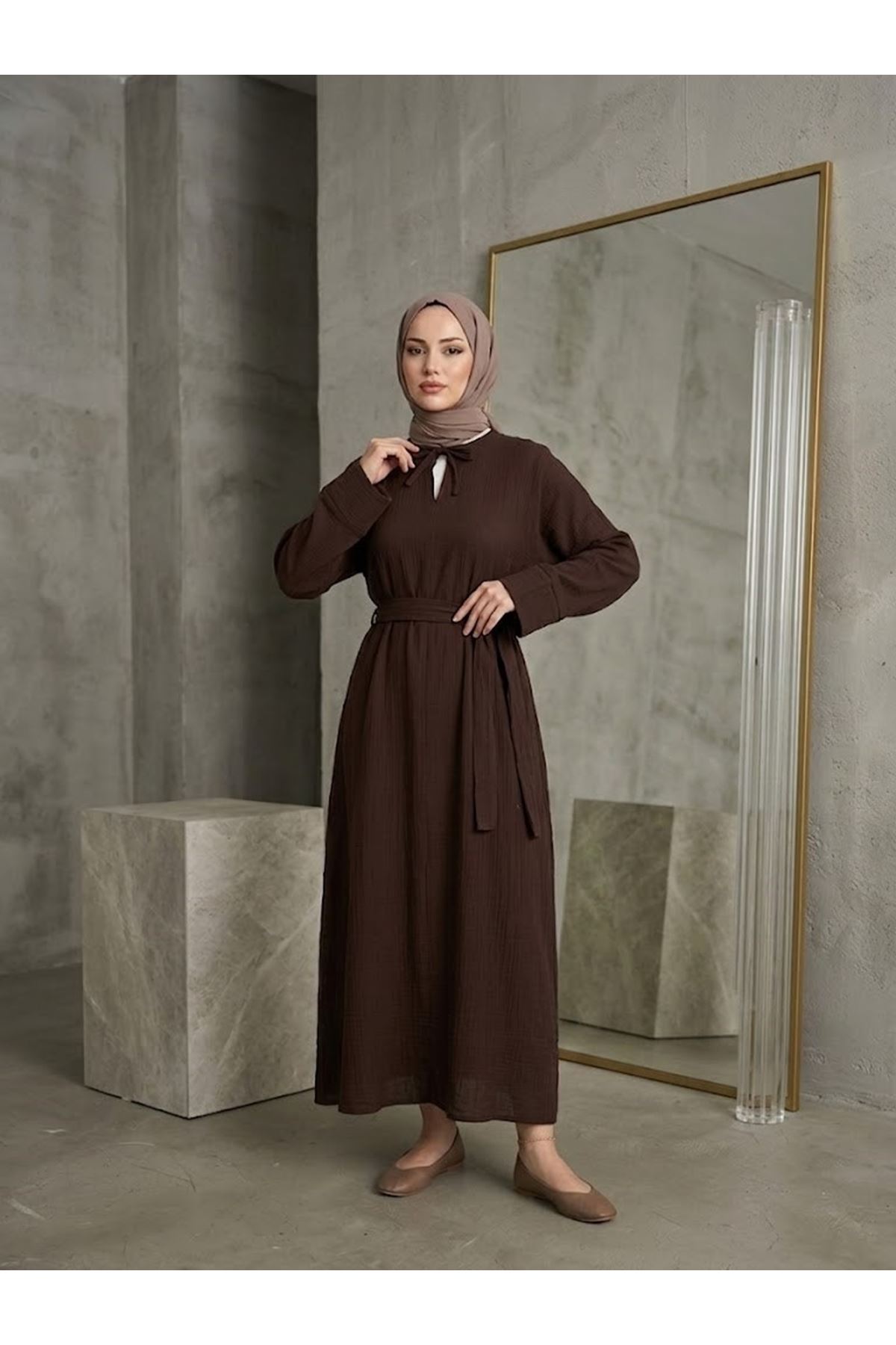 Yarasa Elbise-Kahve