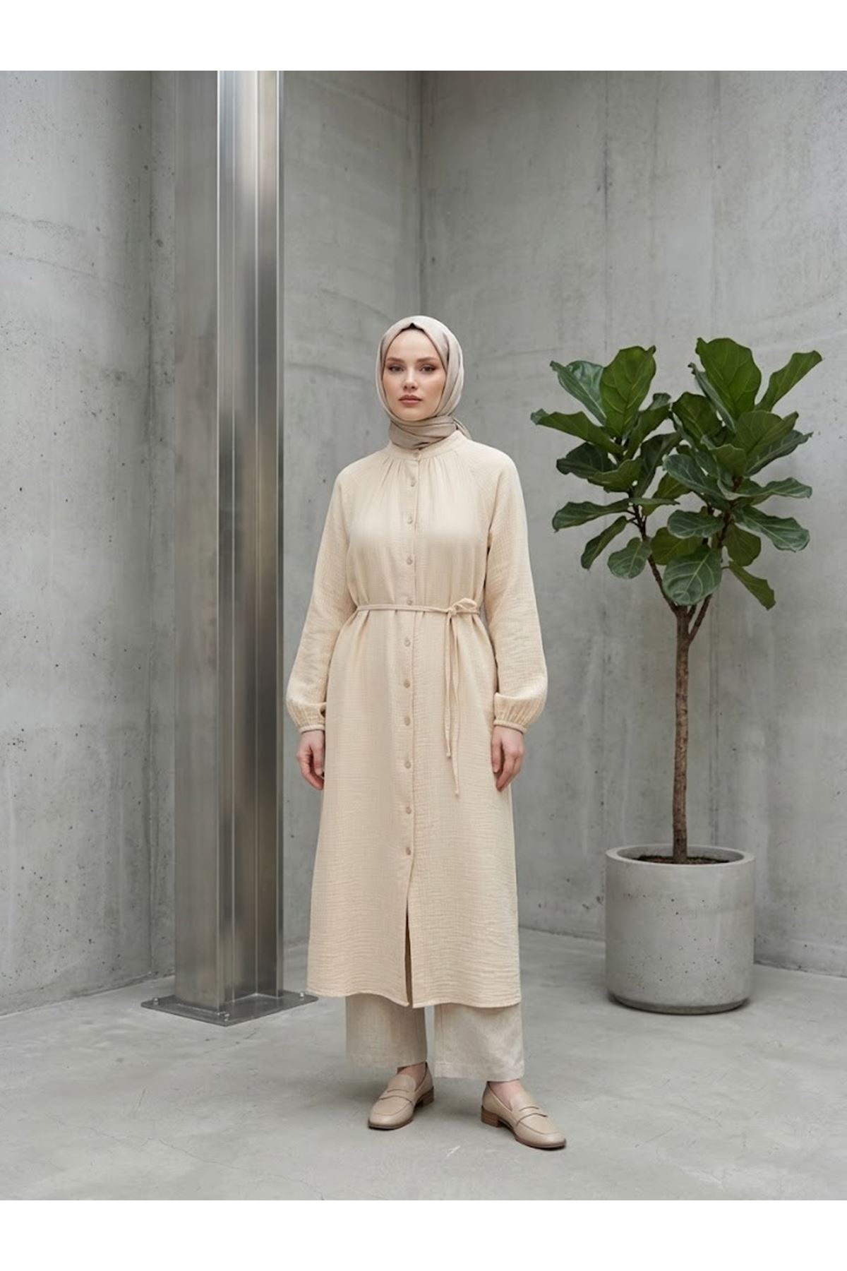 Tunik Uzun-Bej