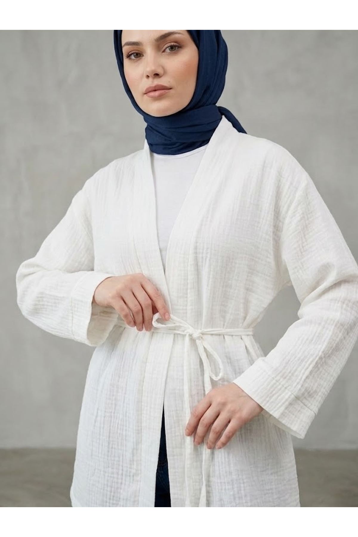 Müslin Kimono-Ekru