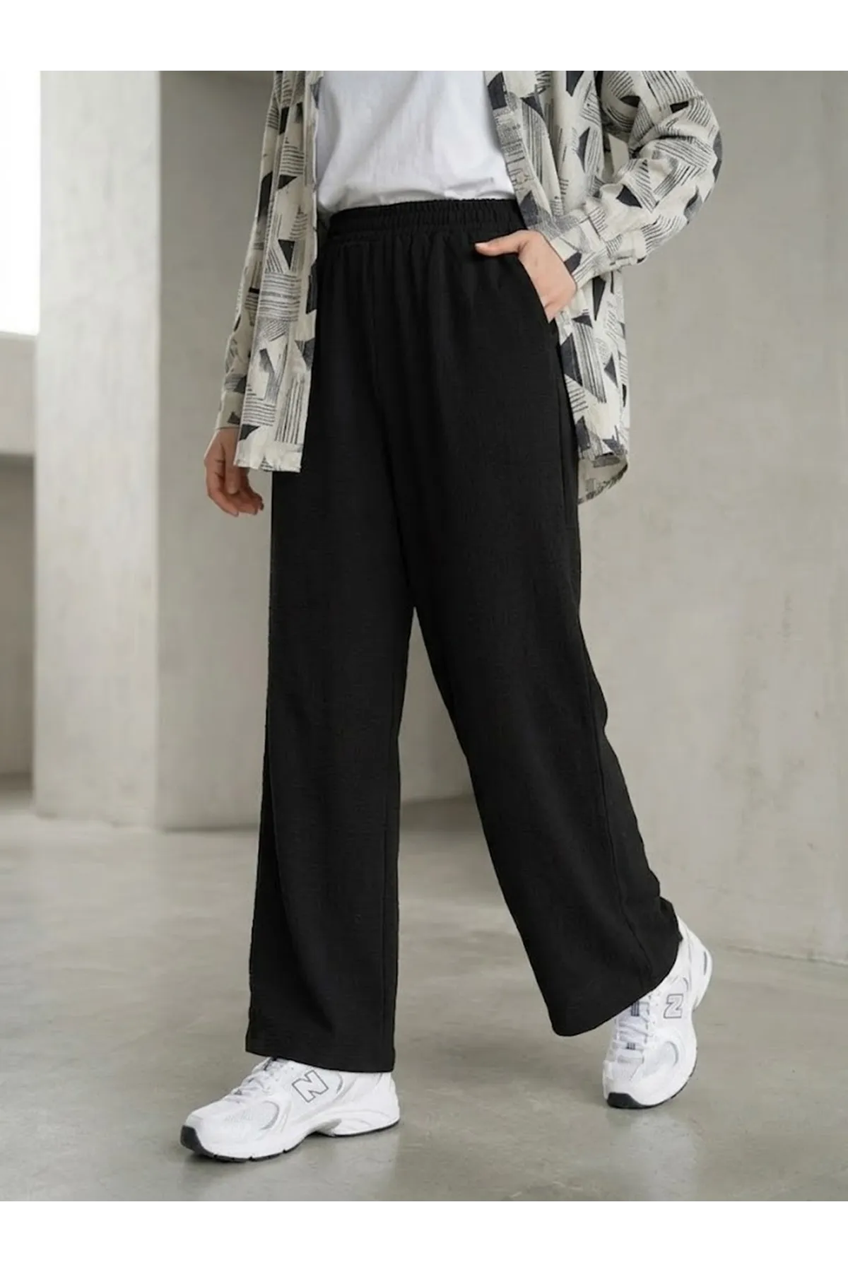Cepli Yıkamalı Pantolon-Siyah