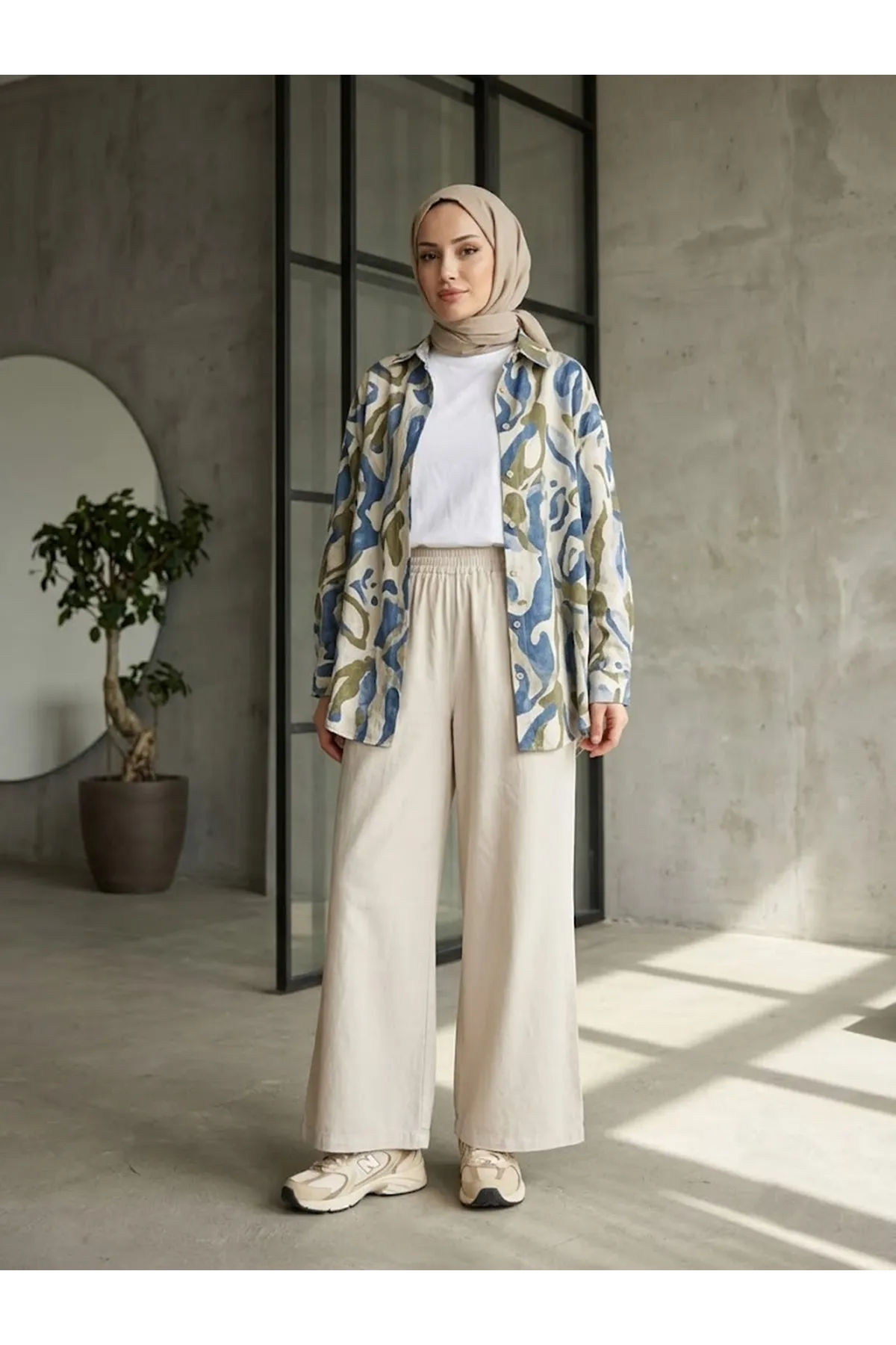 Cepli Yıkamalı Pantolon-Taş