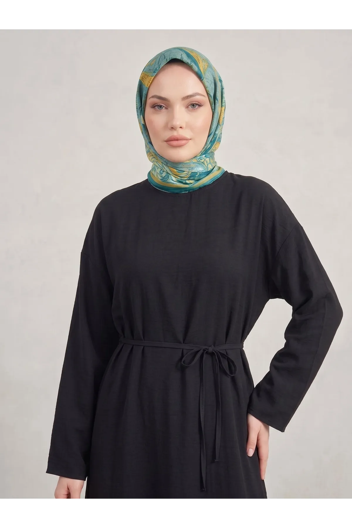 Modal Slop Elbise-Siyah