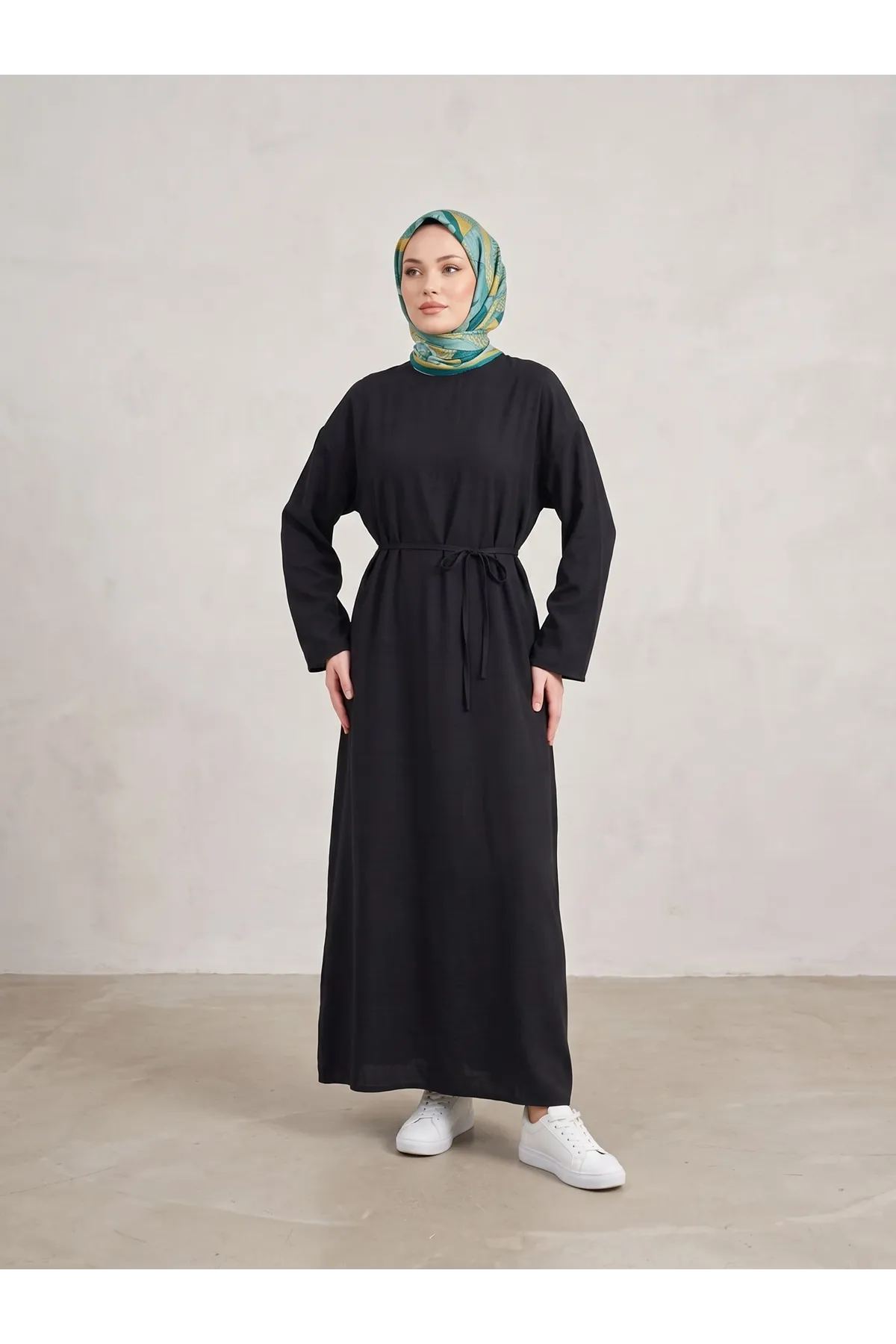 Modal Slop Elbise-Siyah