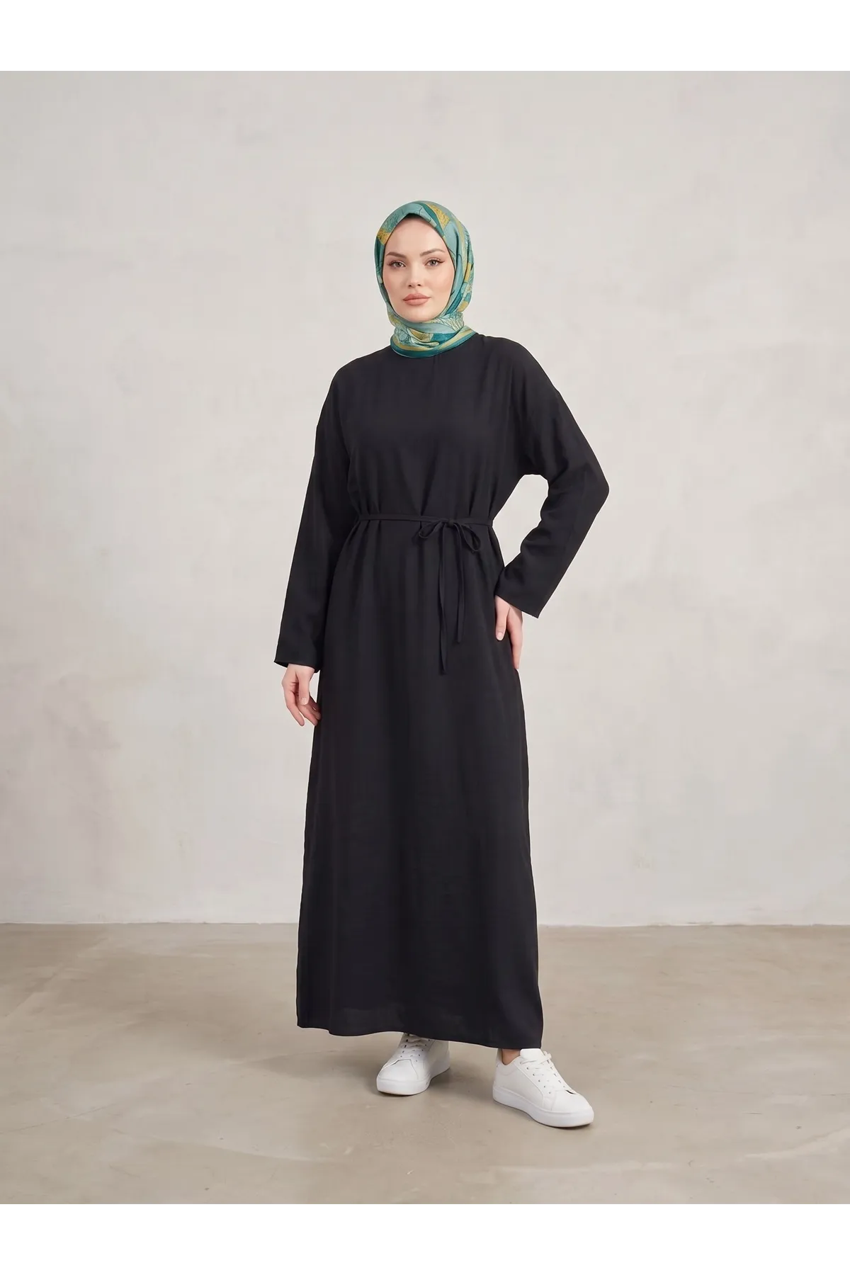 Modal Slop Elbise-Siyah
