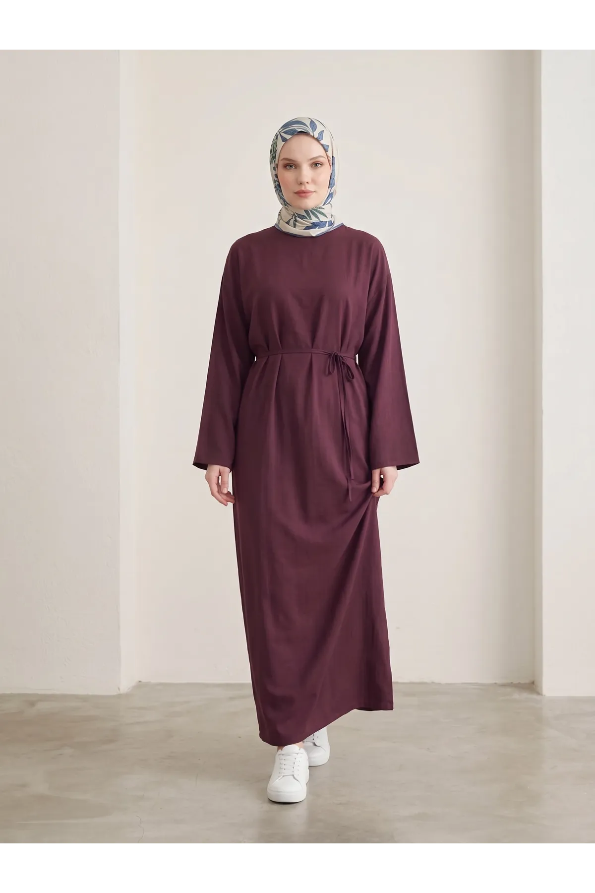 Modal Slop Elbise-Bordo