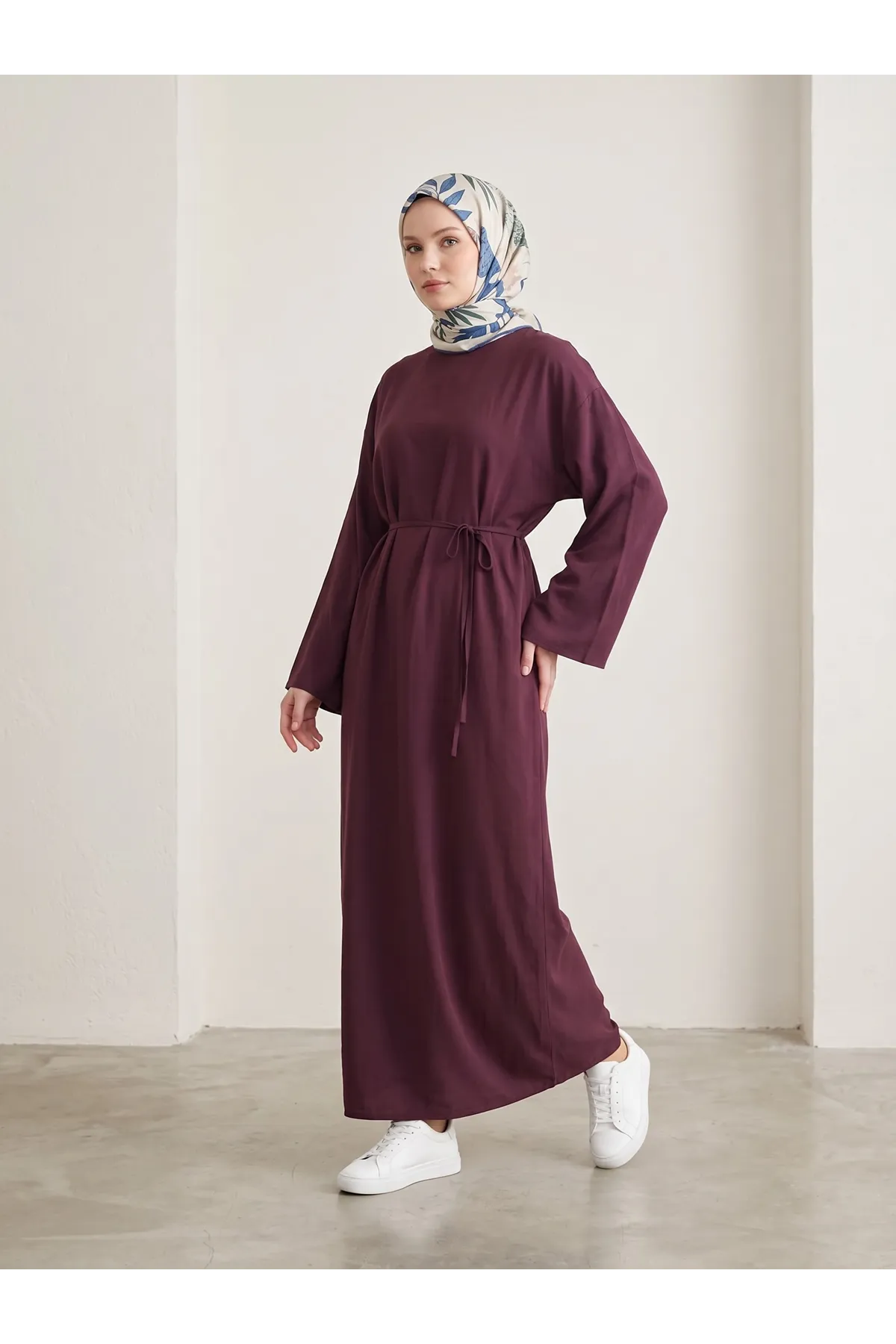 Modal Slop Elbise-Bordo