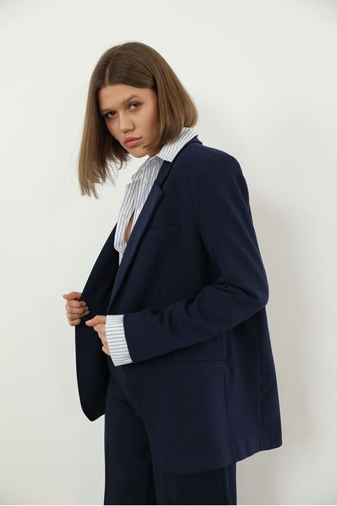 Retro Palazzo Takım-Lacivert