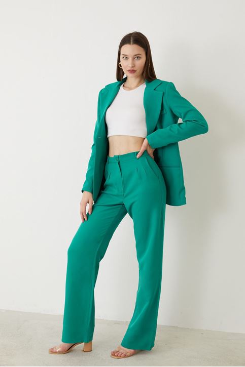 Retro Palazzo Takım-Koyu Yeşil