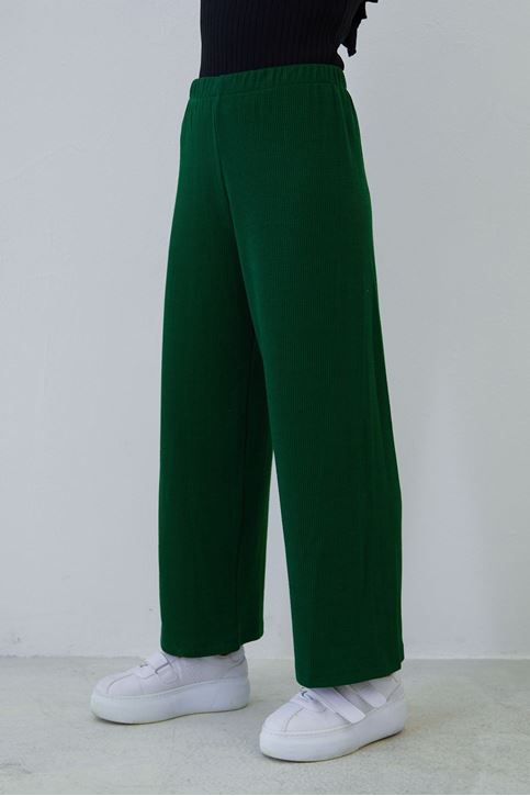 Saç Örgü Pantolon-Zümrüt Yeşili