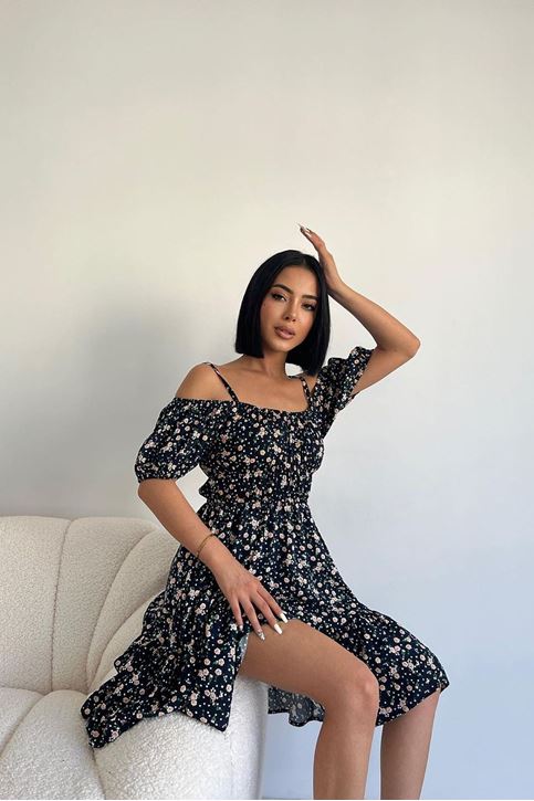 Askılı Elbise-Lacivert