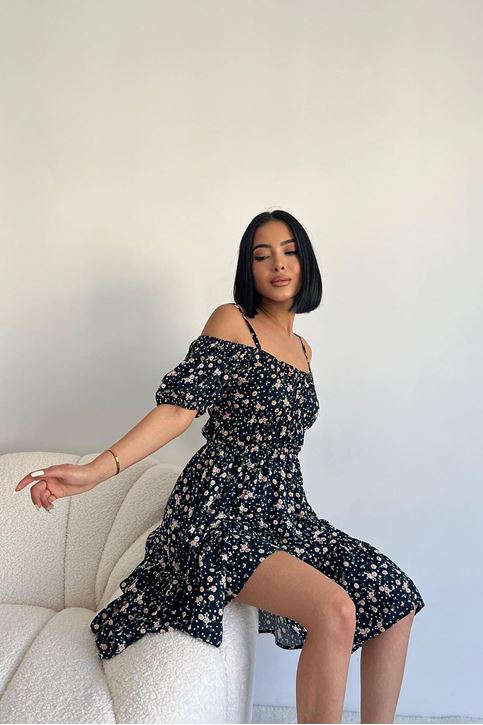 Askılı Elbise-Lacivert