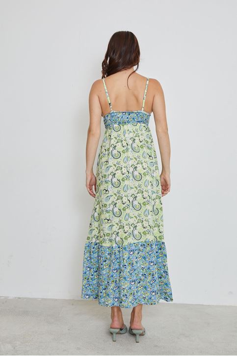 Desenli Elbise-Yeşil