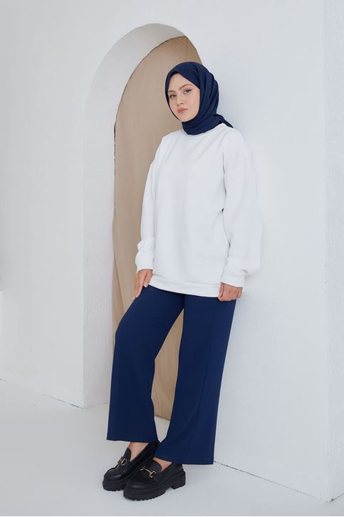 Düğmeli Pantolon-Lacivert