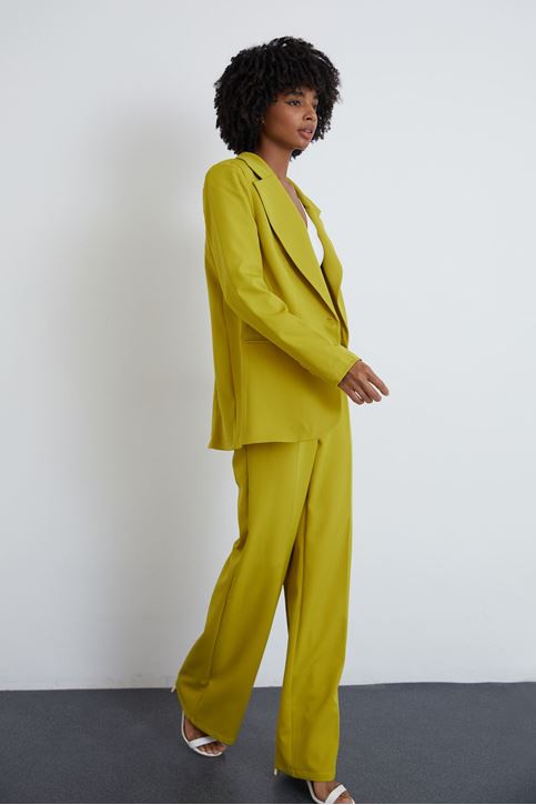 Retro Palazzo Takım-YAĞ YEŞİLİ