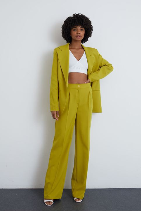 Retro Palazzo Takım-YAĞ YEŞİLİ