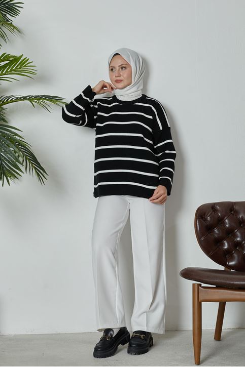 Retro Palazzo Pantolon-Ekru