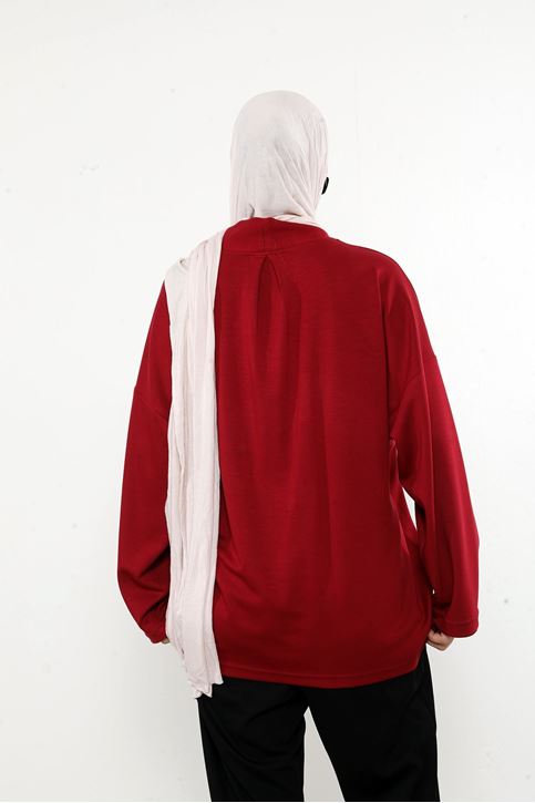 Ön Bağlamalı Tunik-Bordo
