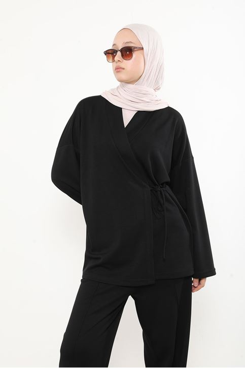 Ön Bağlamalı Oysho Tunik-Siyah